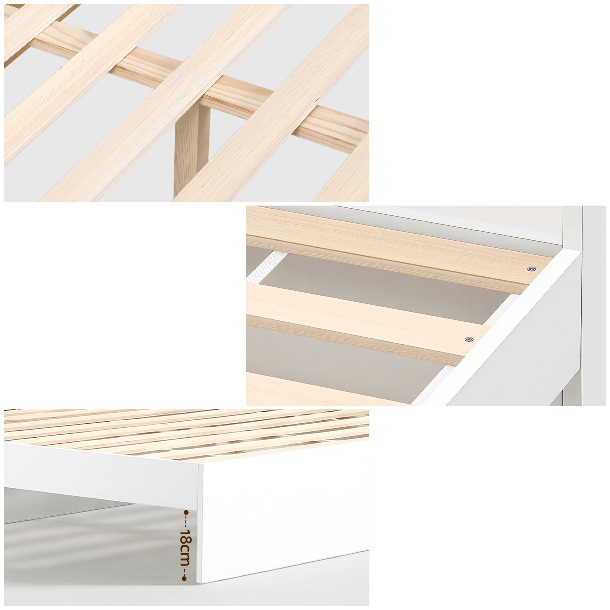 8 Artiss Bed Frame King Single Size with Charging Ports and 2 Drawers - White, 8 of 10