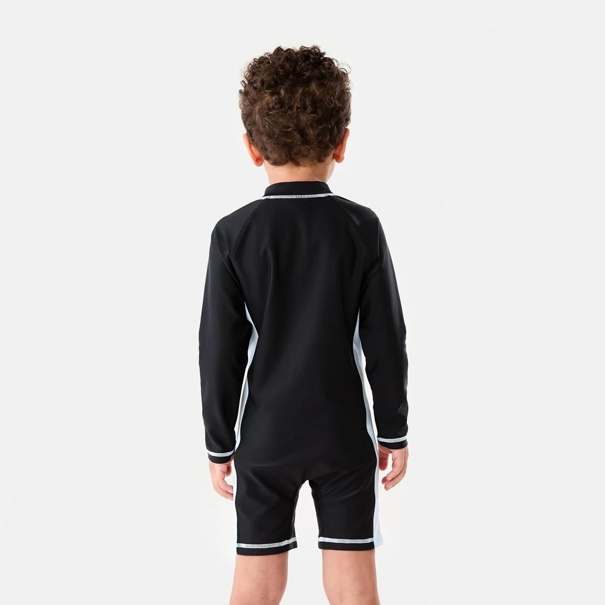 2 Long Sleeve Colour Block Swimsuit SUNSHINE SURF BLACK, 2 of 8