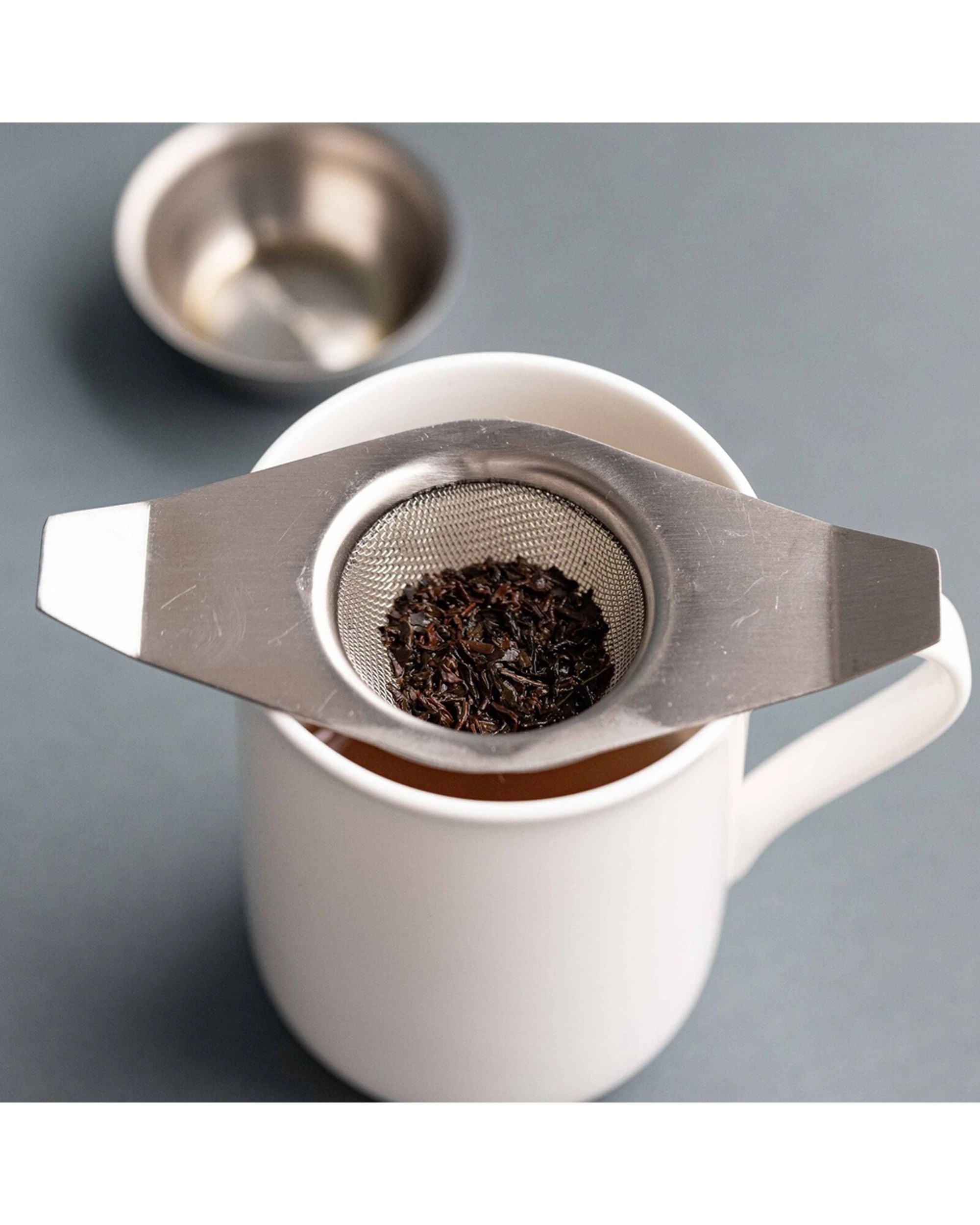 3 La Cafetiere 2x 12cm Single Cup Stainless Steel Tea Strainer With Drip Bowl - Silver, 3 of 3