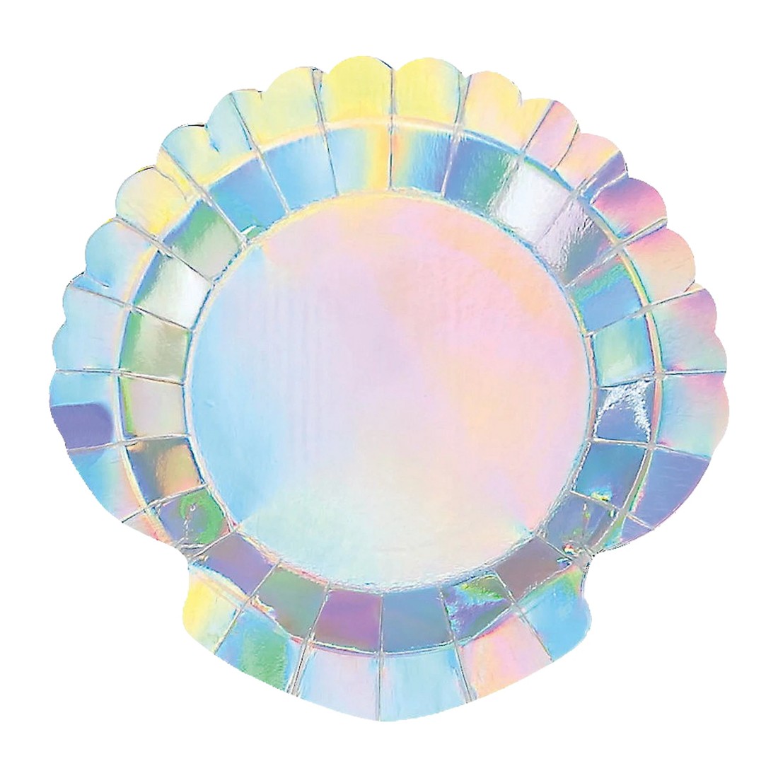 1 Fun Express Mermaid Sparkle Iridescent Shell Paper Plates Pack of 8, 1 of 1