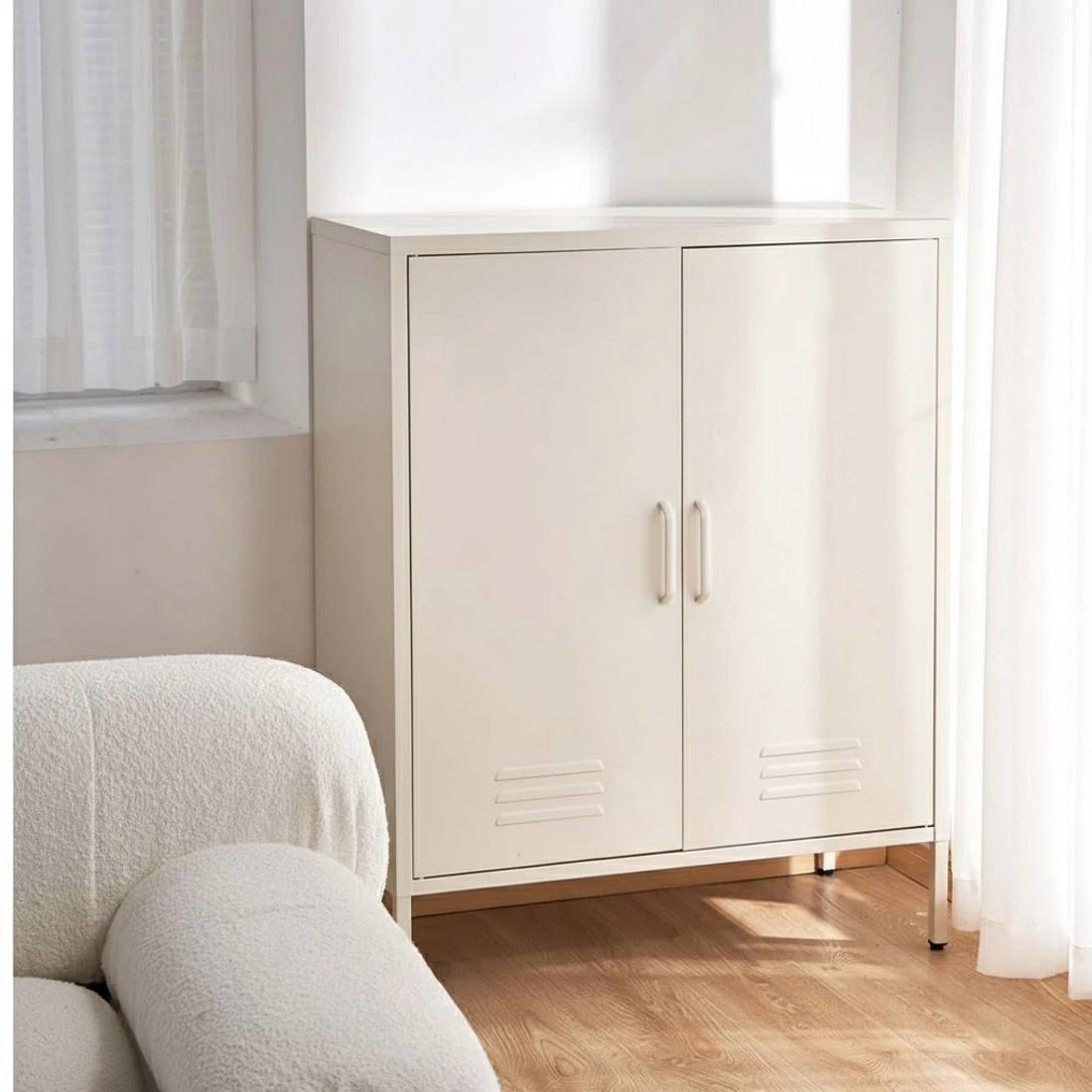 4 Artiss Buffet Sideboard Metal Cabinet - SWEETHEART - White, 4 of 8