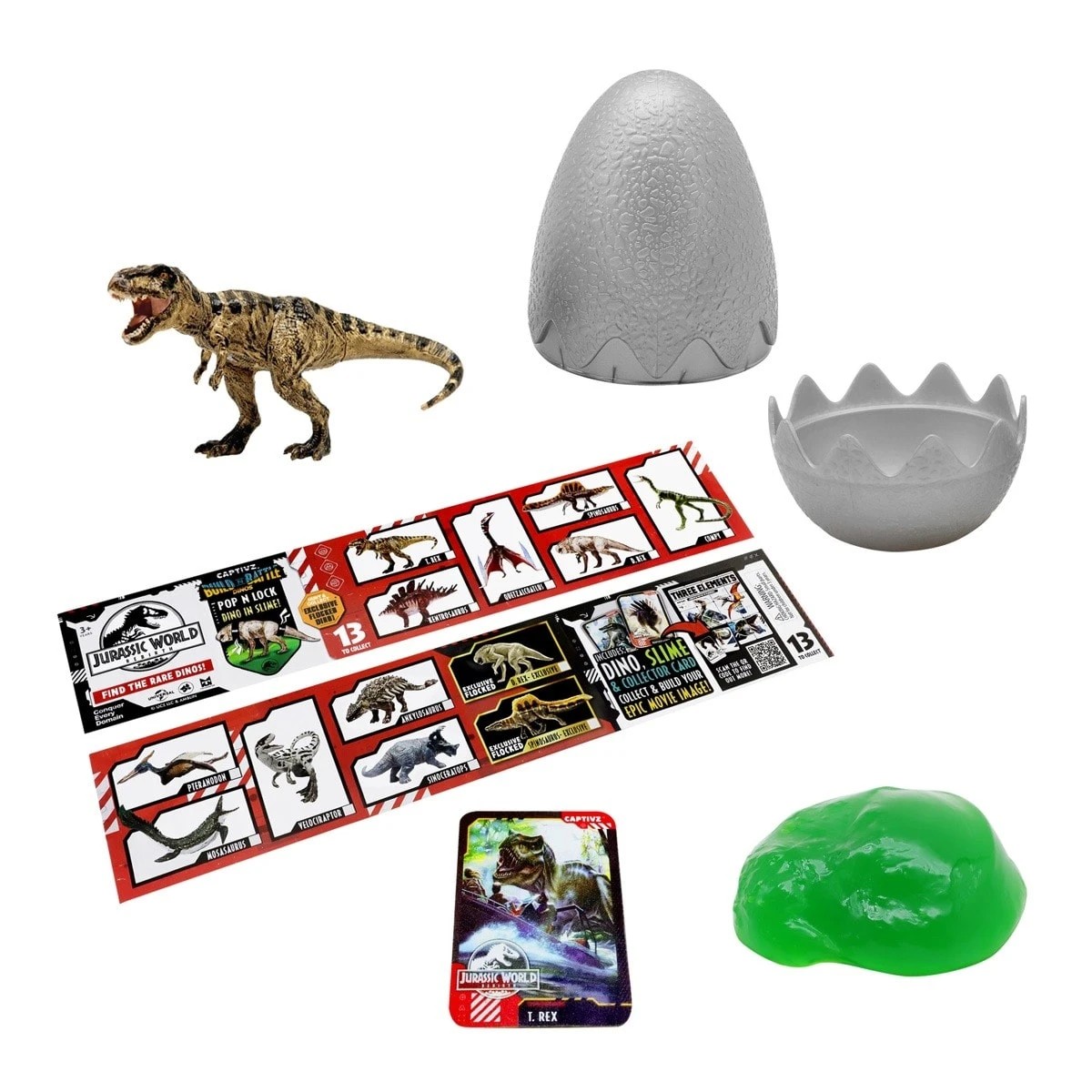 8 Jurassic World Rebirth Captivz Build N Battle Dinos Slime Egg - Assorted, 8 of 10