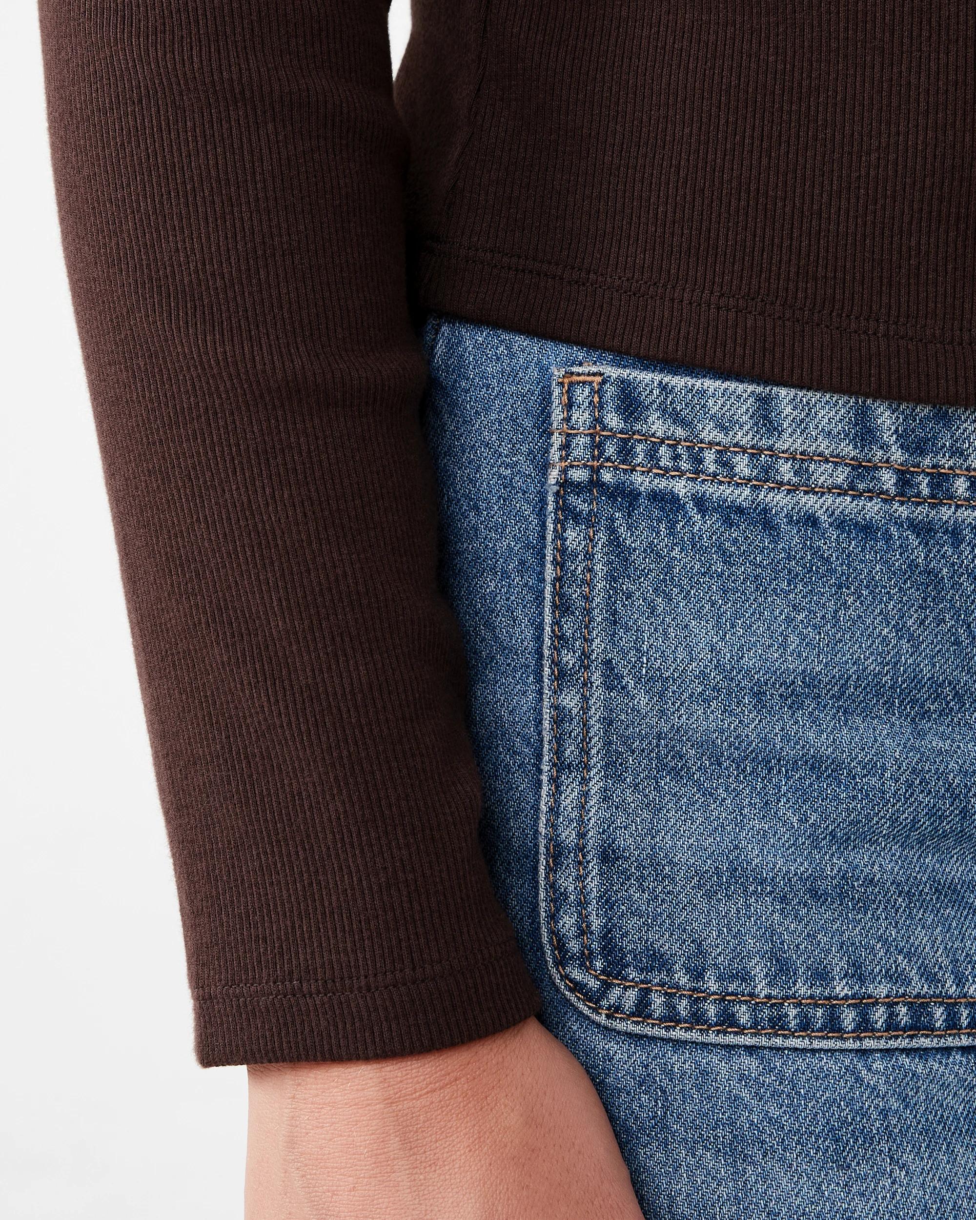 7 Long Sleeve Rib Henley Top Melt Brown, 7 of 7