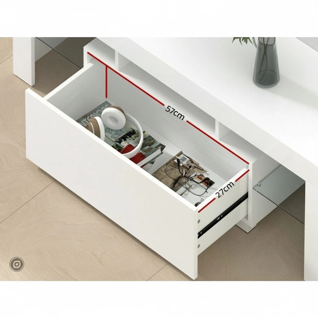 7 Artiss Entertainment Unit TV Cabinet LED 130cm - White, 7 of 8