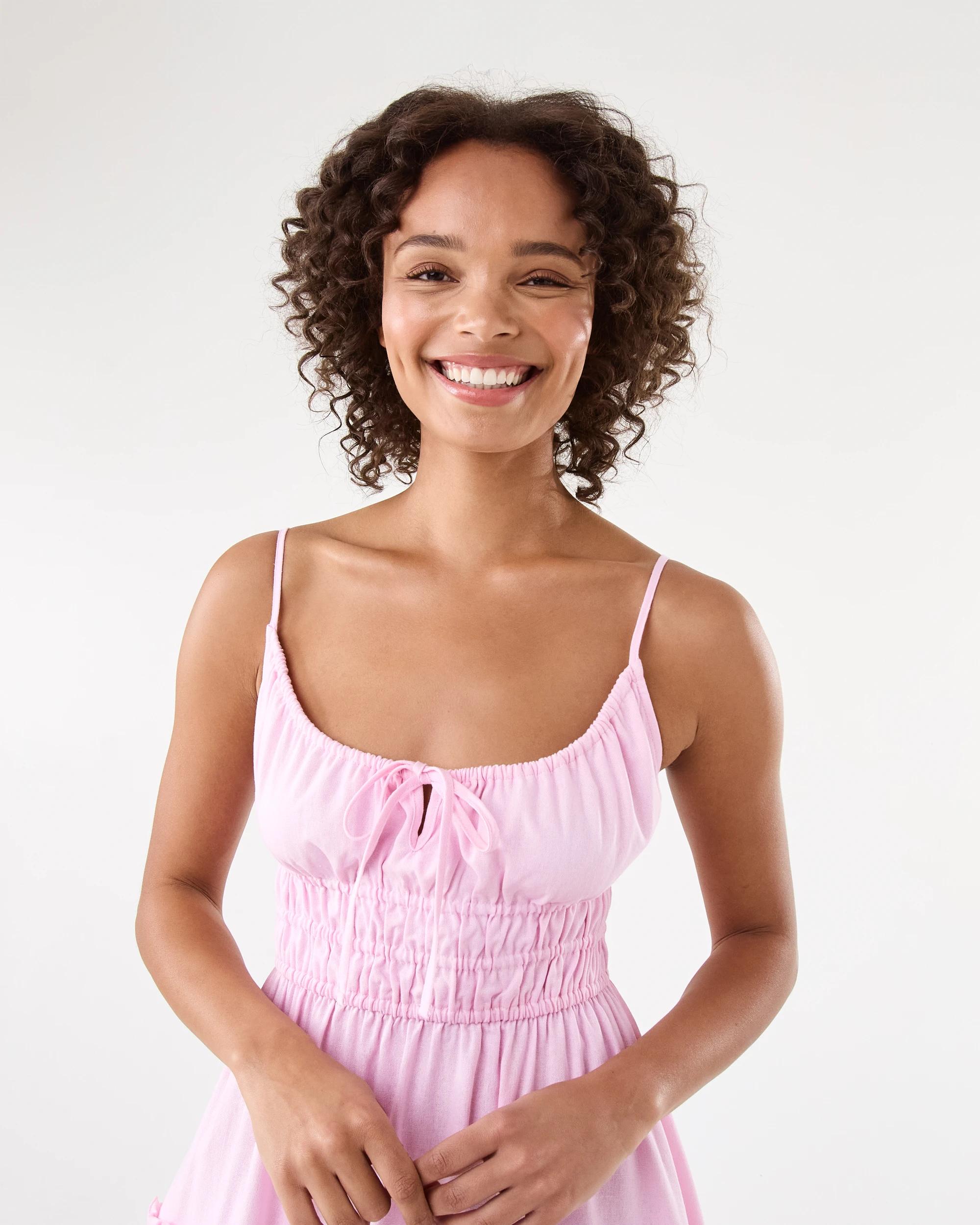 5 Sleeveless Mini Tiered Dress Bllet Pink, 5 of 8