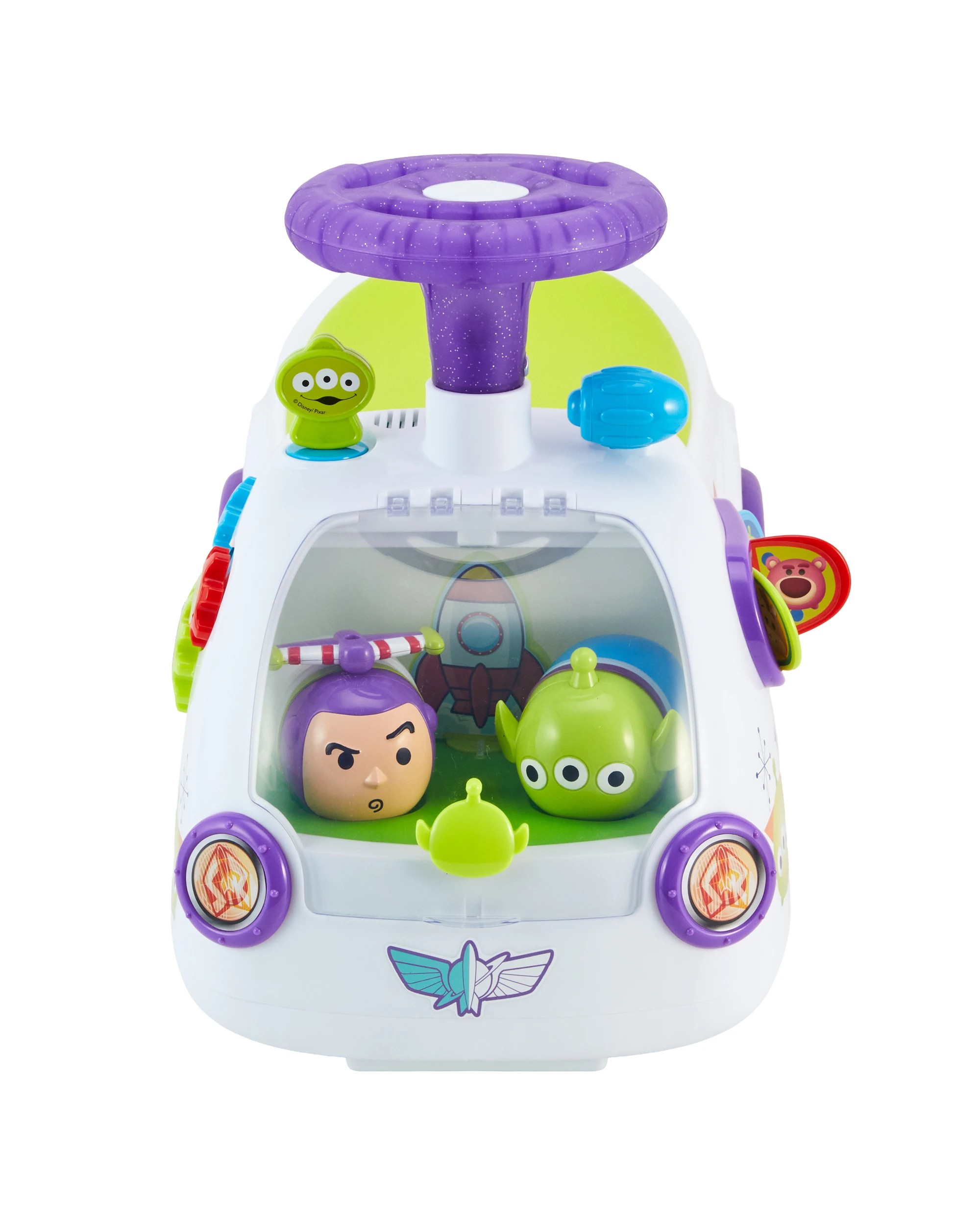 3 Kiddieland Disney Pixar Toy Story Zoom 'N' Go Buzz Activity Ride-On with Zoom Cars, 3 of 9