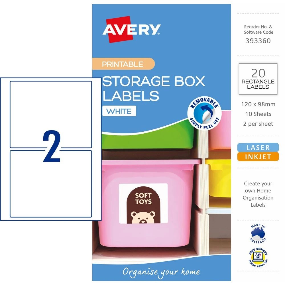 2 Avery 2UP A5 Laser Removable Storage Labels 10 Pack, 2 of 5