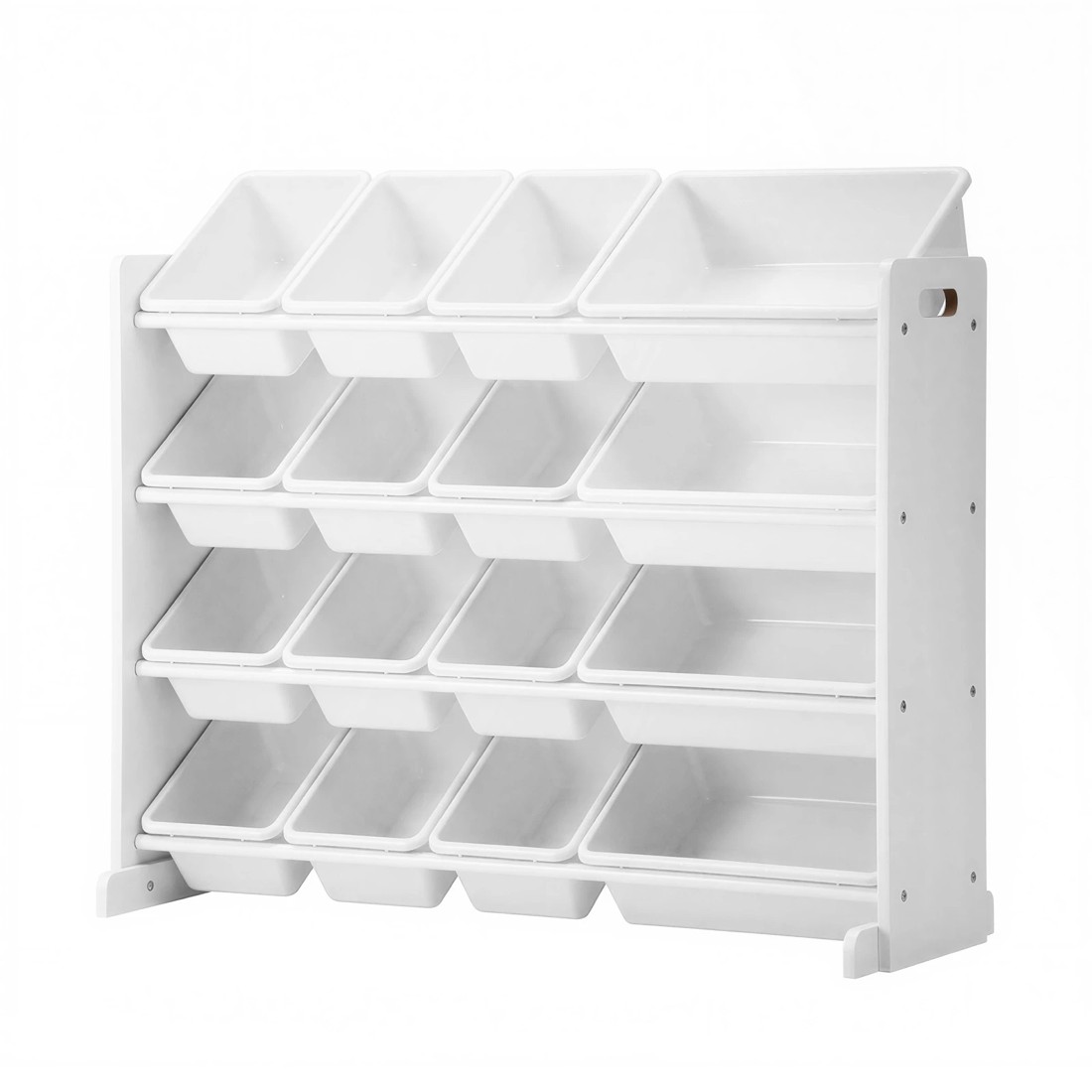 1 Oikiture Kids Toy Box Organiser 16 Bins Display Shelf Removable Drawer - White, 1 of 9