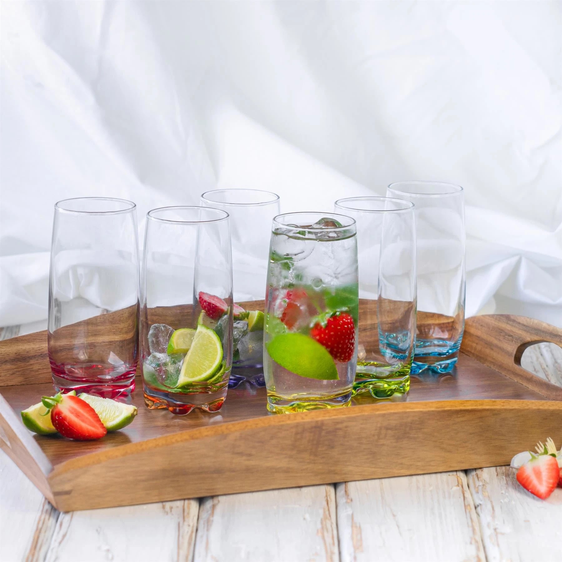 5 LAV Adora Highball Cocktail Glasses - 390ml - Pack of 6 Glasses - Multi, 5 of 6