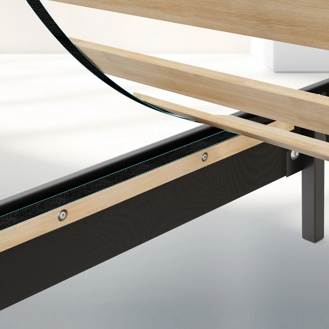 8 Alfordson Bed Frame King Single Tufted Headboard Base Leather Hundolf - Black, 8 of 10