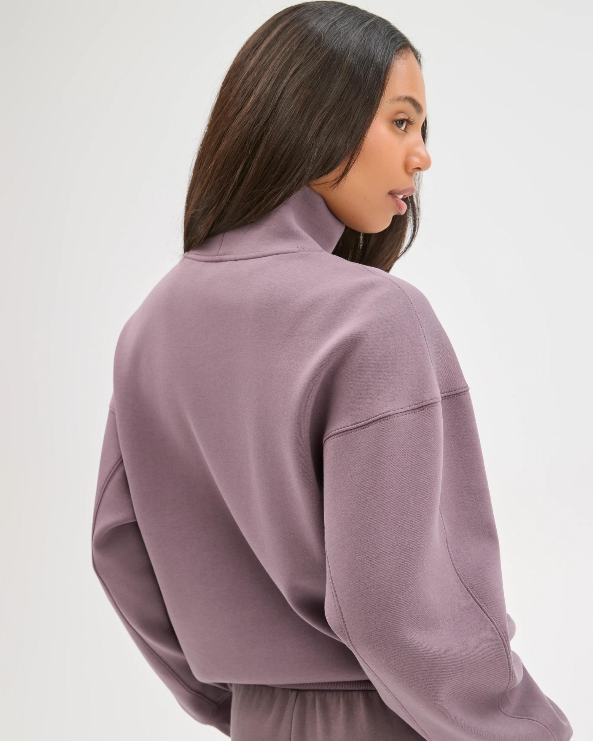 5 Target Active Australian Cotton Blend Cocoon 1/4 Zip Fleece Jumper PLUM, 5 of 6