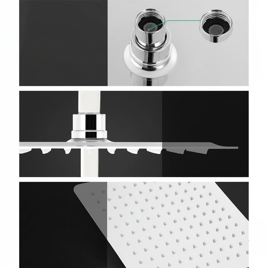 2 Cefito 10'' Rain Shower Head Set Handheld Square High Pressure Mixer Tap Chrome - Silver, 2 of 5