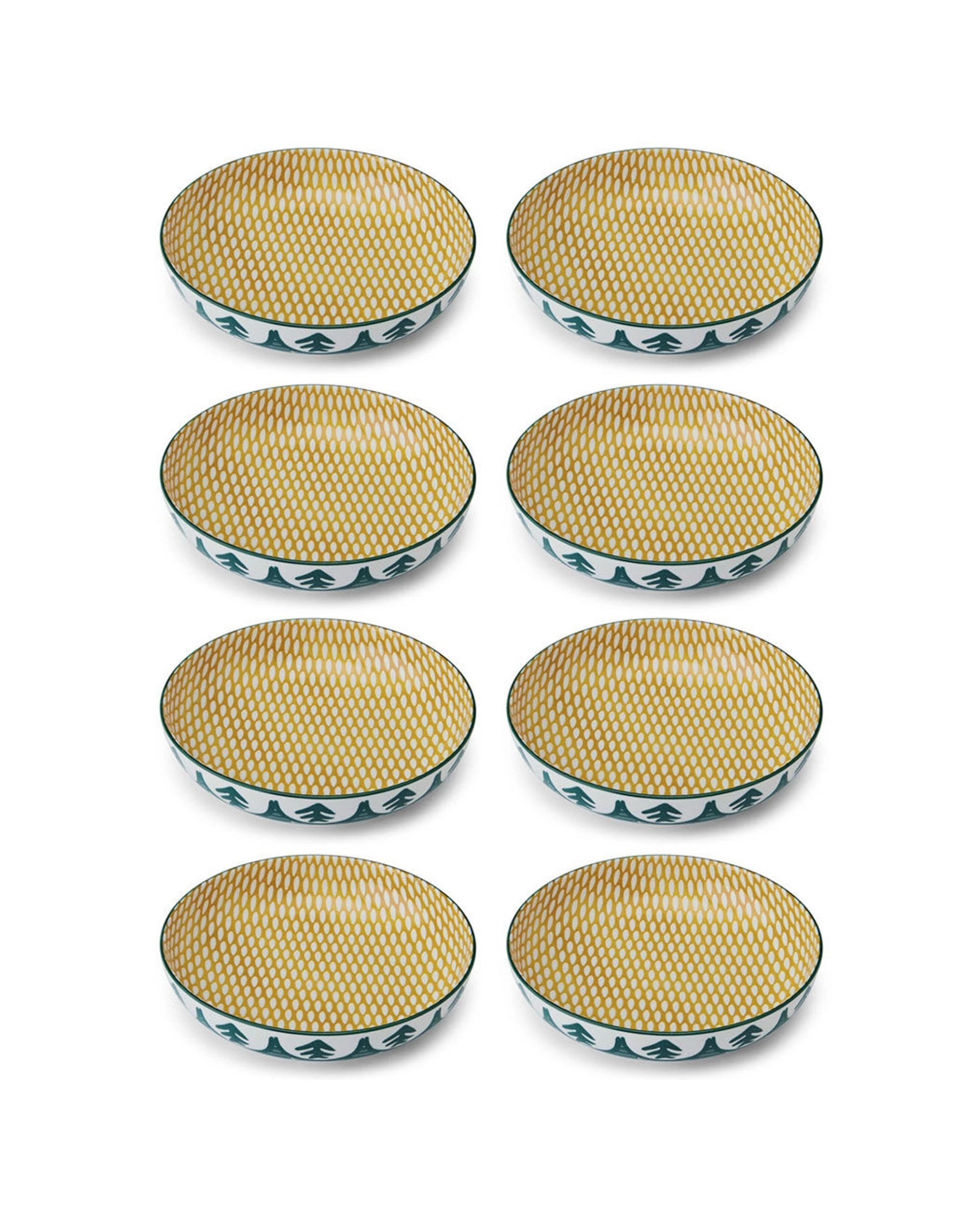 1 Mikasa 8PK Leafy Ceramic Bowl Round Dinnerware Stoneware 21cm - Multi, 1 of 8