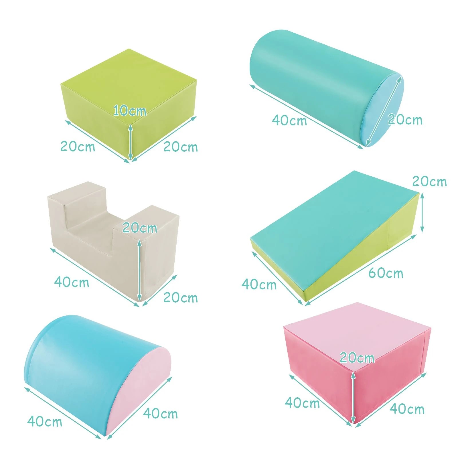 2 Costway 6PCS Soft Foam Blocks Indoor Climb & Crawl Playset, 2 of 2