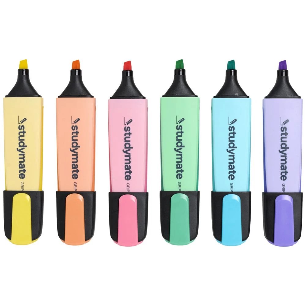 5 Studymate Grip Highlighters Chisel Tip Pastels 6 Pack, 5 of 10