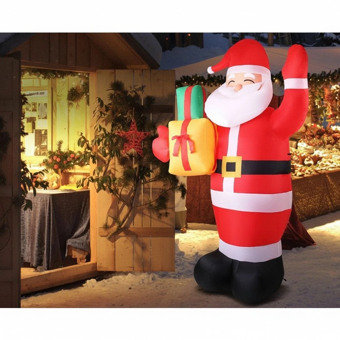 4 Jingle Jollys Christmas Inflatable Santa 2.4M Illuminated Decorations - Multi, 4 of 7