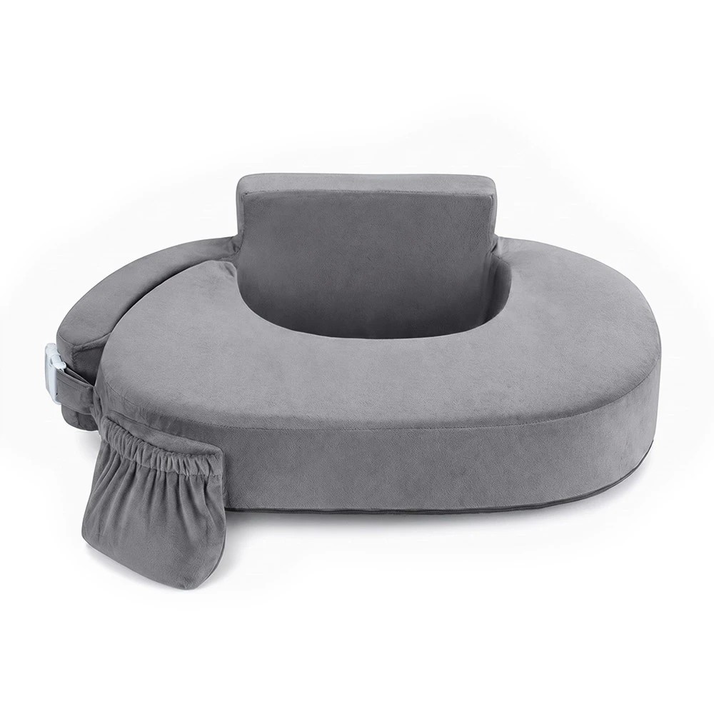 1 PlayPals Nursing Pillow Breastfeeding Posture Support Adjustable Waist - Grey, 1 of 3