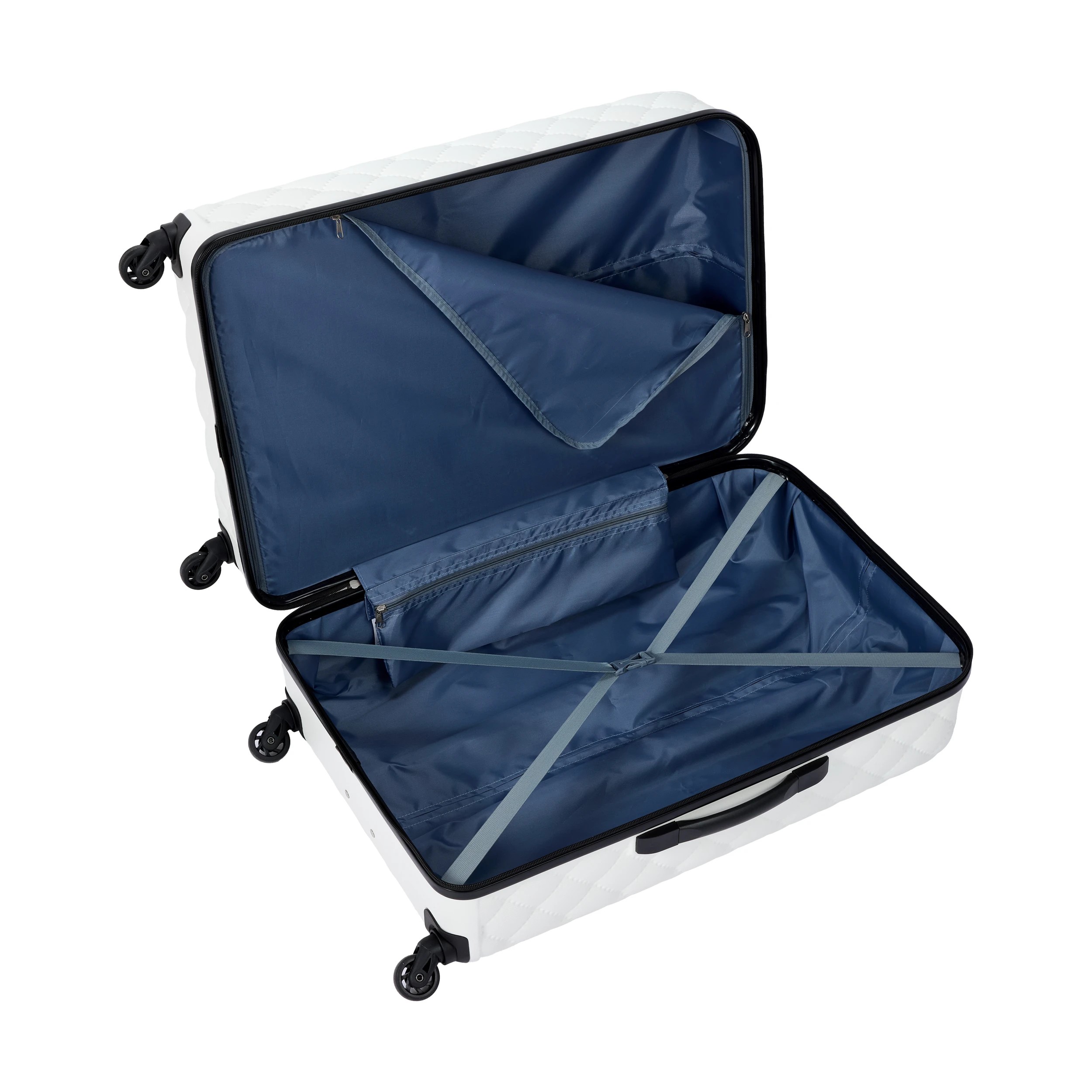 3 2 Piece Quilted Hard Case Set - White, 3 of 9