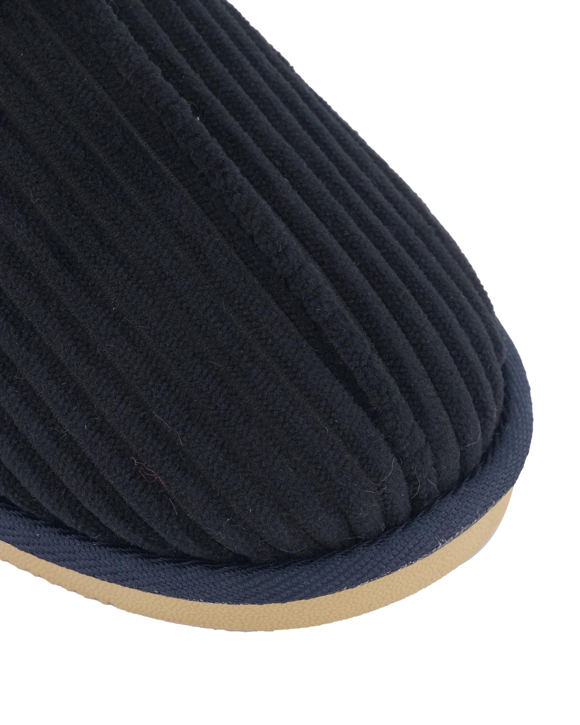 3 Melange Faux Fur Scuffs Blu Night, 3 of 3