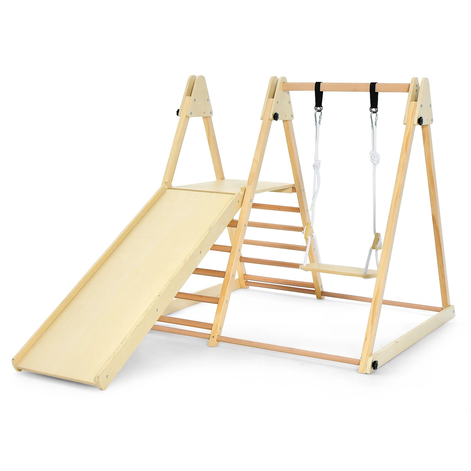 1 Costway Climb Playset 5-in-1 Foldable Wood Climber Frame, 1 of 1