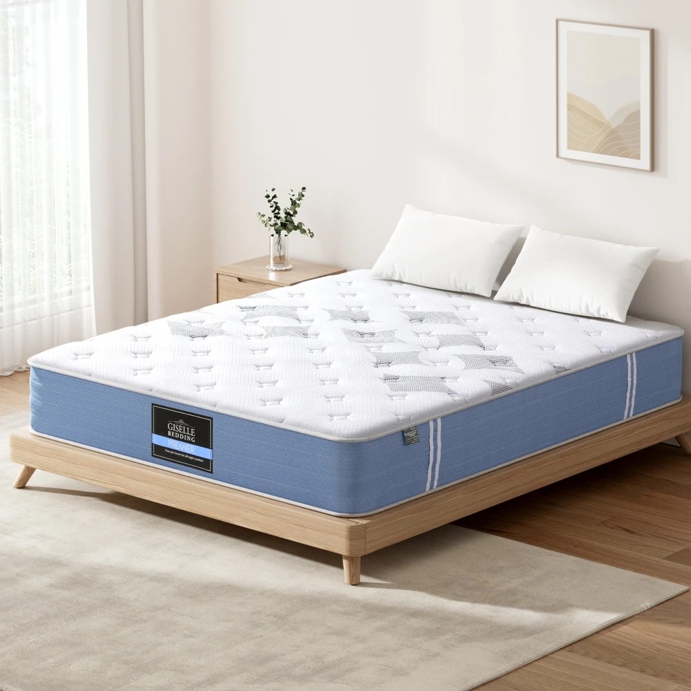 1 Giselle Bedding 25cm Mattress Double Bed Pocket Spring - Double Bed - White, 1 of 6