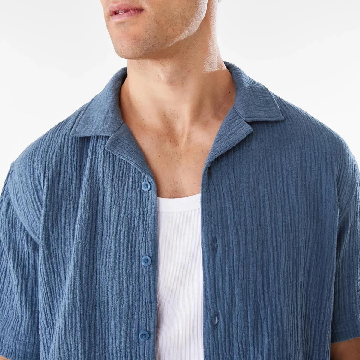 6 Short Sleeve Double Cloth Shirt BLUE MIRAGE, 6 of 10