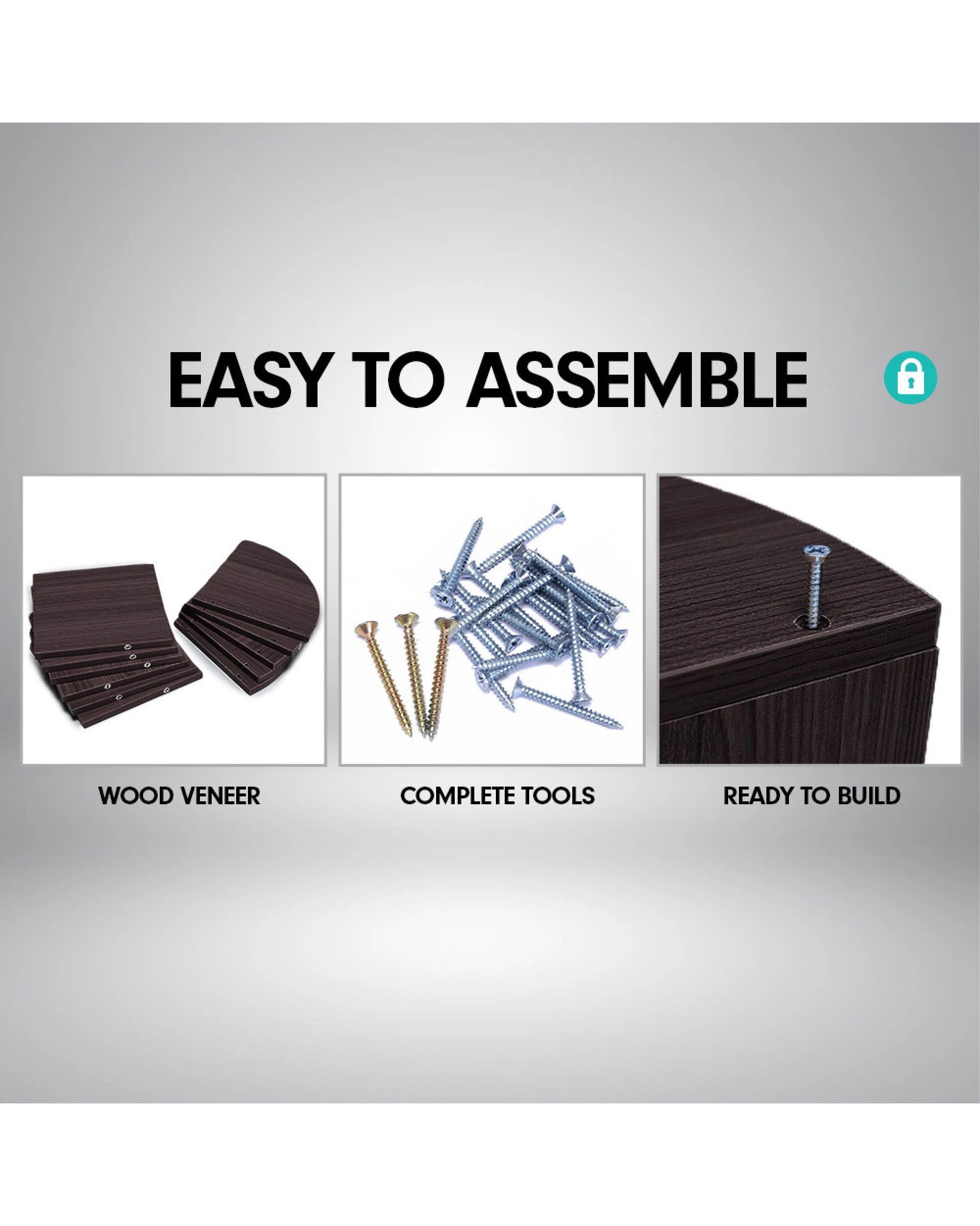 3 Sarantino 5-tier Corner Wall Shelf Display Storage Shelves Dark Brown, 3 of 5