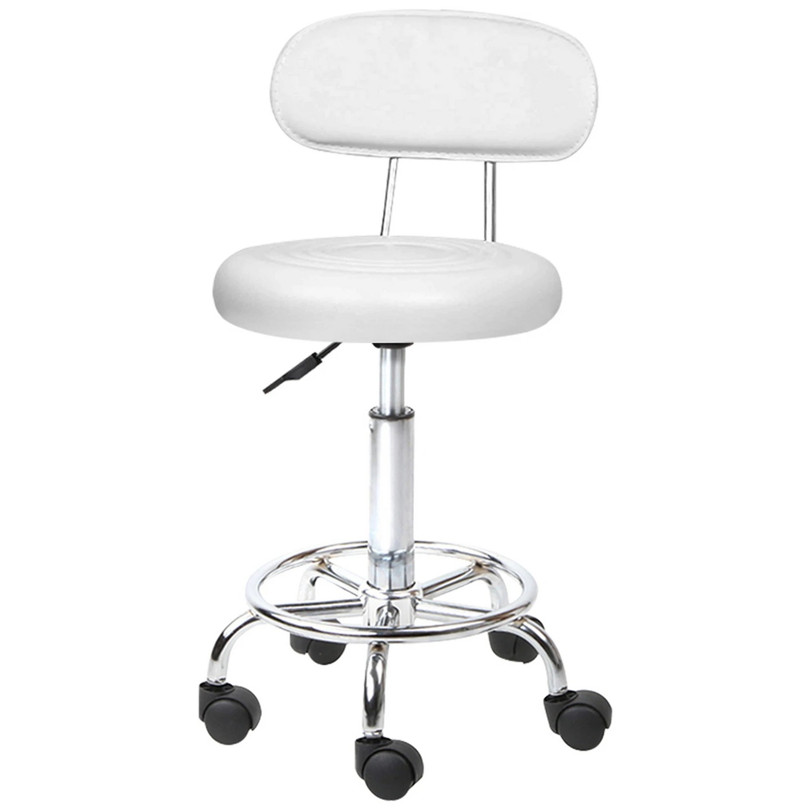 1 Alfordson Salon Stool Backrest Swivel Barber Hair Dress Chair Declan - White, 1 of 9