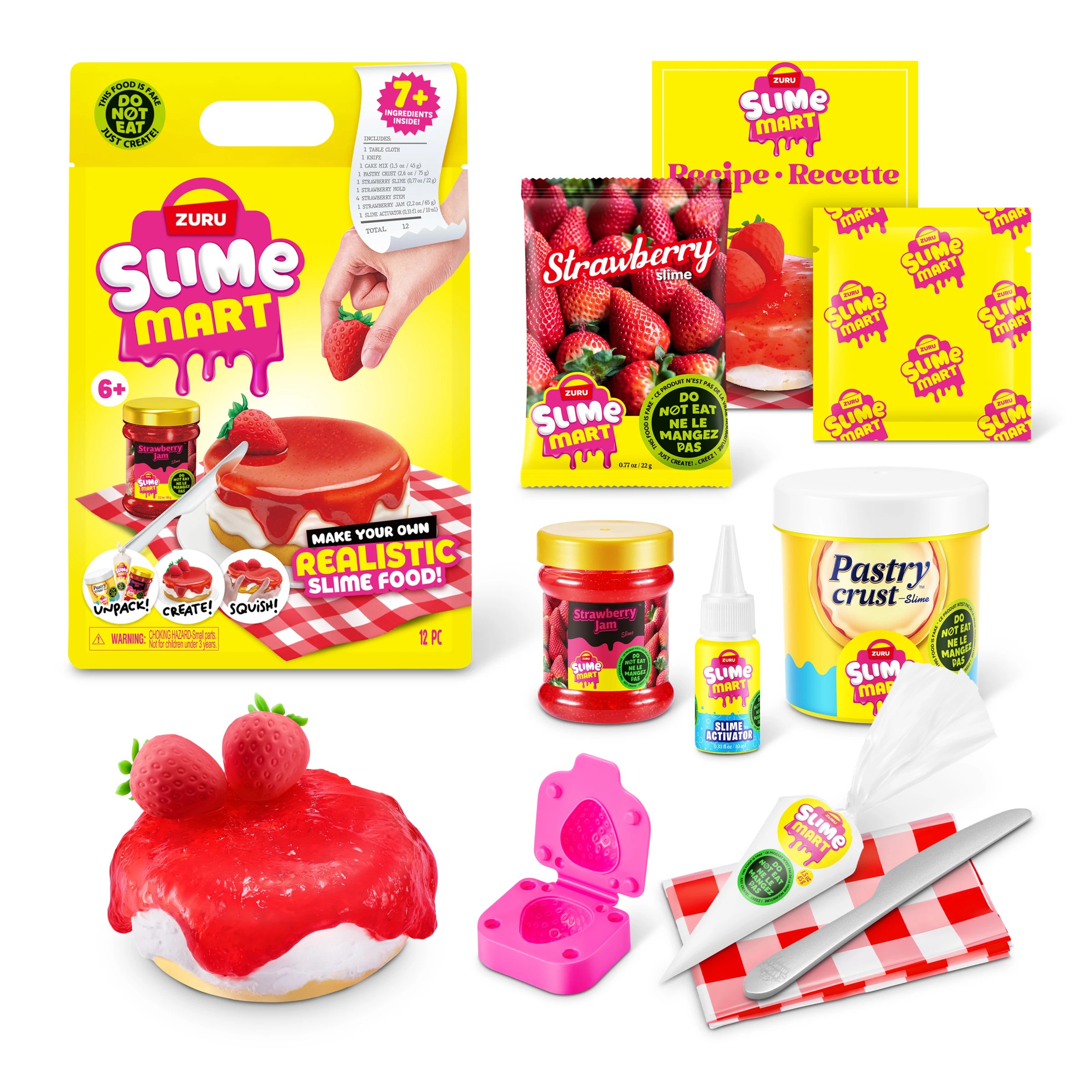 3 12 Piece Zuru Slime Mart Strawberry Cheesecake Playset, 3 of 9
