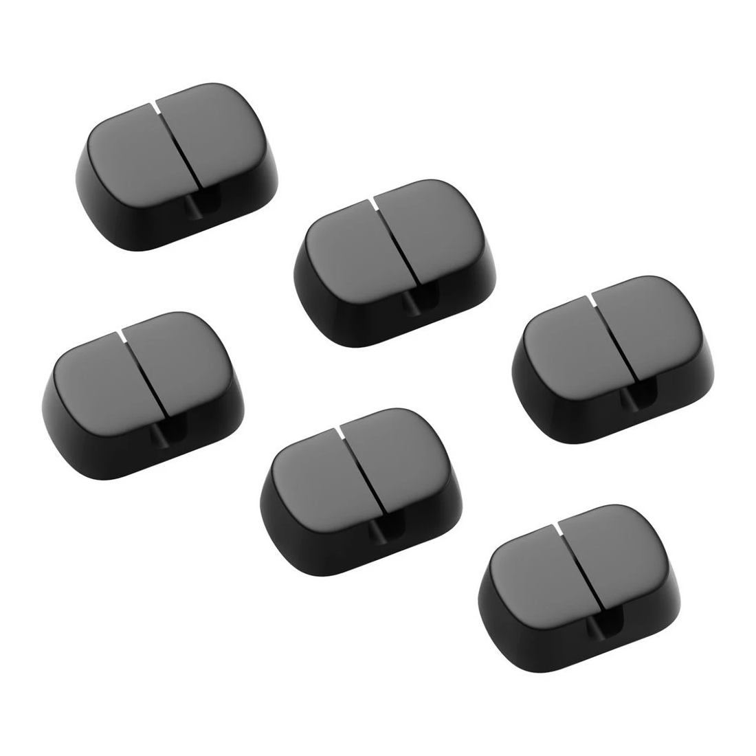 1 Cygnett Tangle Tamer 1 Slot Cable Organser 6 Pack Black, 1 of 7