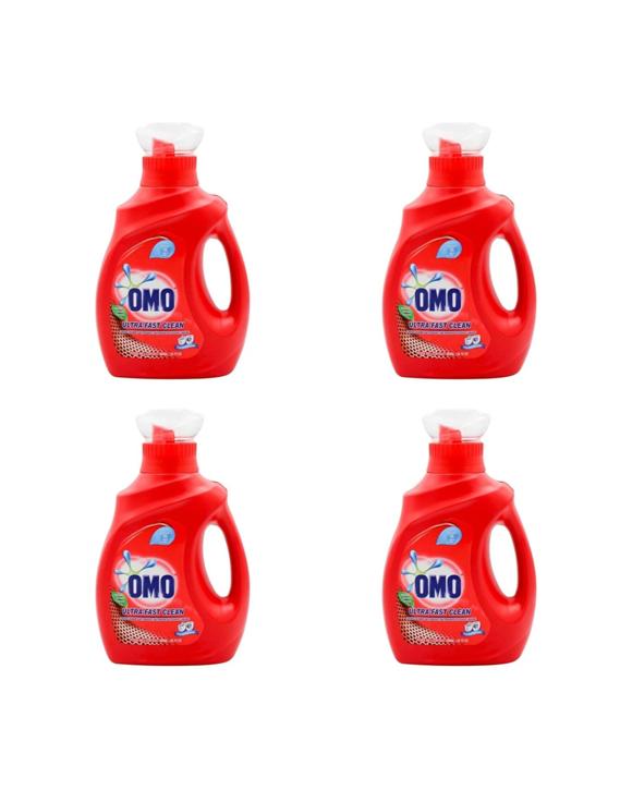 Omo 4PK Laundry Liquid Detergent 968mL Fast Stain Removal Ultra Fast Clean