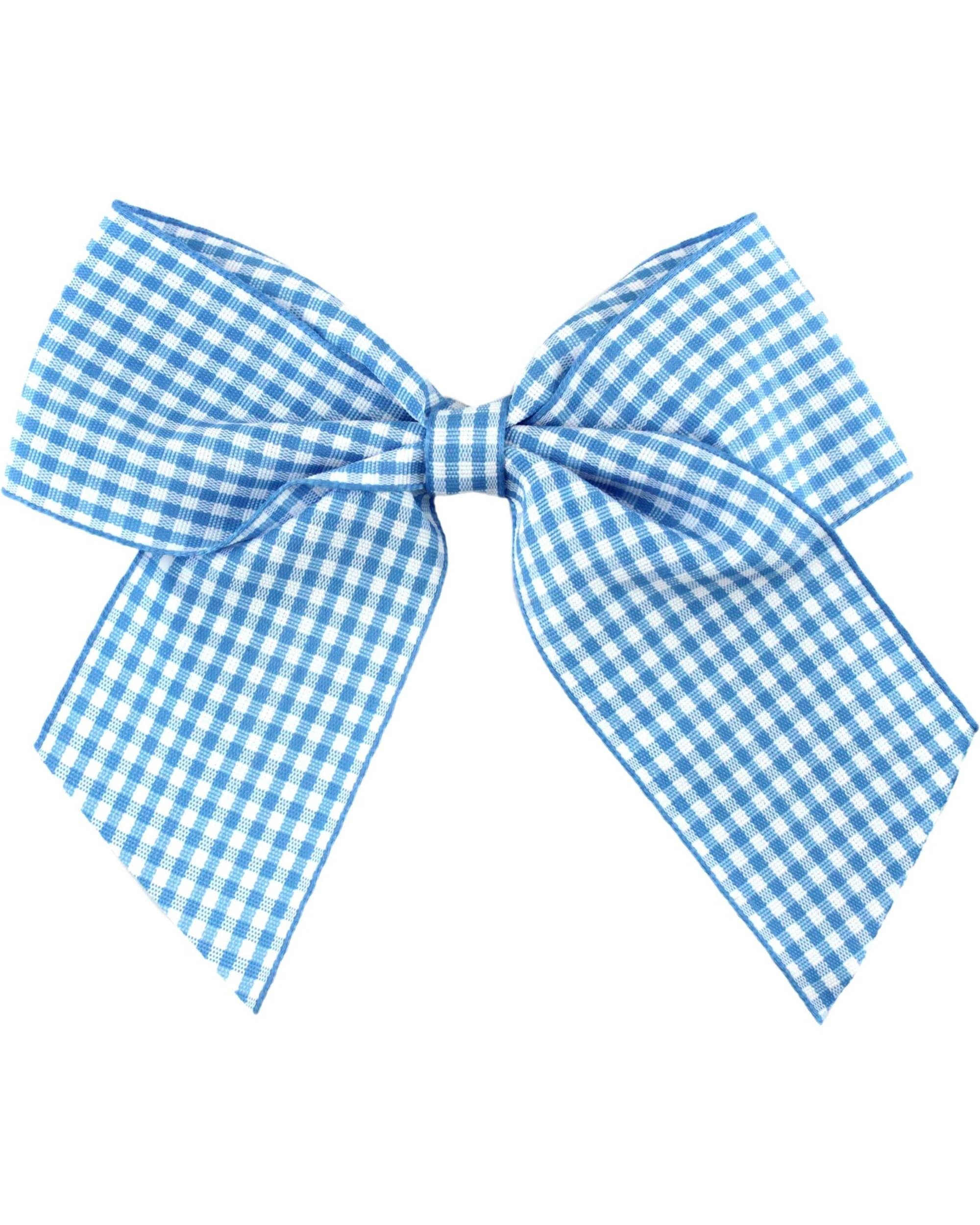 1 JD Party Gingham Checker Bow Hair Clip - One Size - Blue, 1 of 3