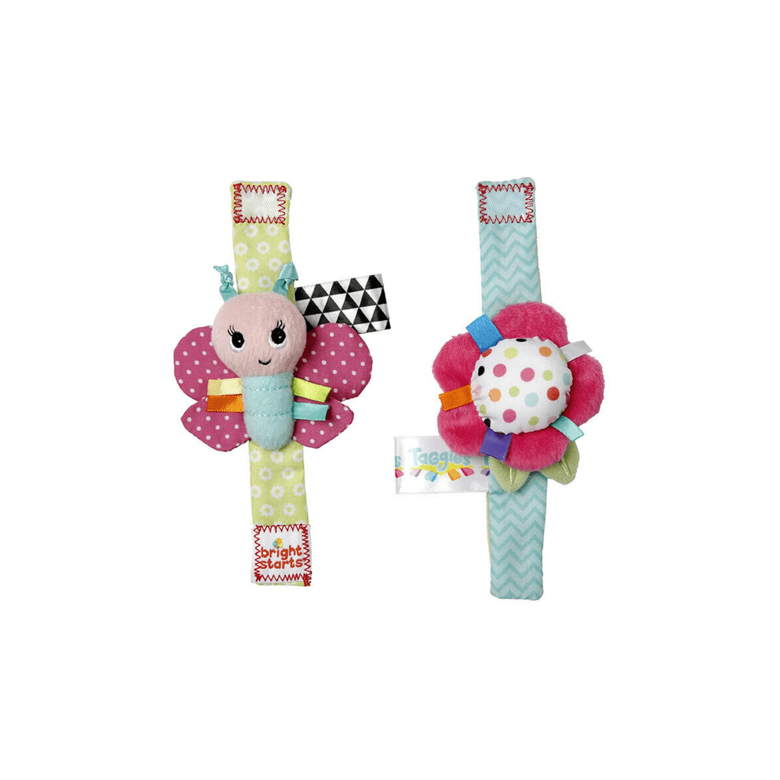 3 Bright Starts 2PK Rattle Me Bracelets Baby Crinkle Toy From 0 Months Sensory - Multi, 3 of 4