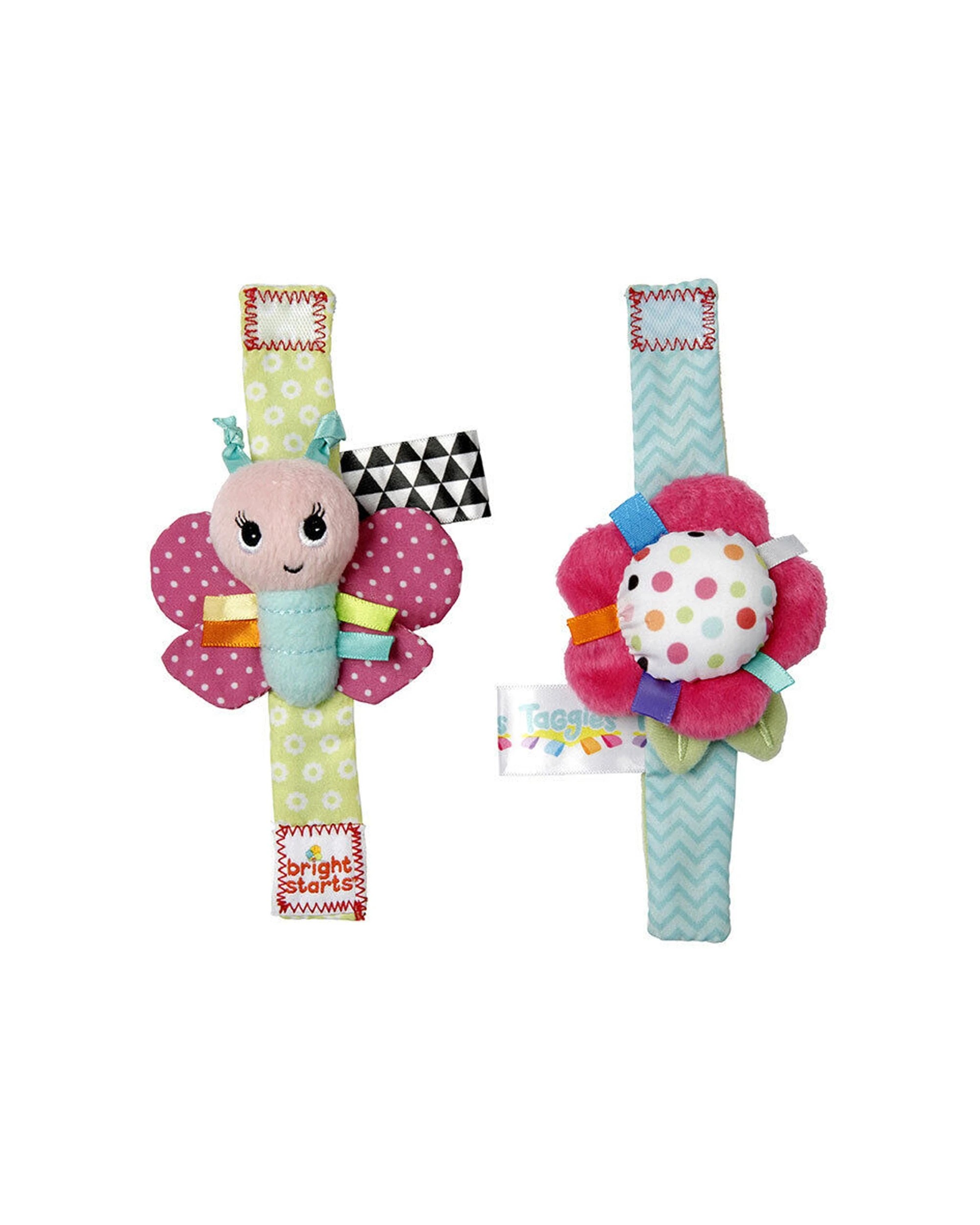 3 Bright Starts 2PK Rattle Me Bracelets Baby Crinkle Toy From 0 Months Sensory - Multi, 3 of 4