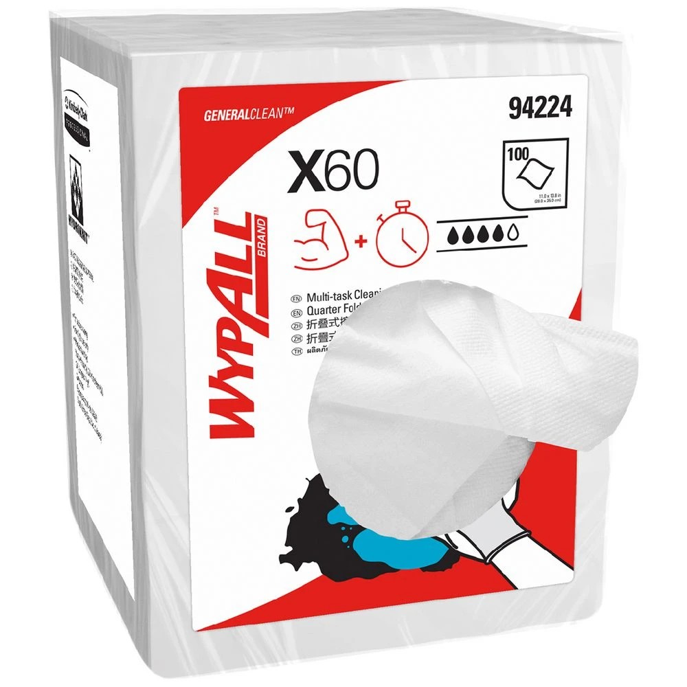 4 Wypall X60 Pop-Up Box Wipers 100 Sheet 8 Pack, 4 of 5