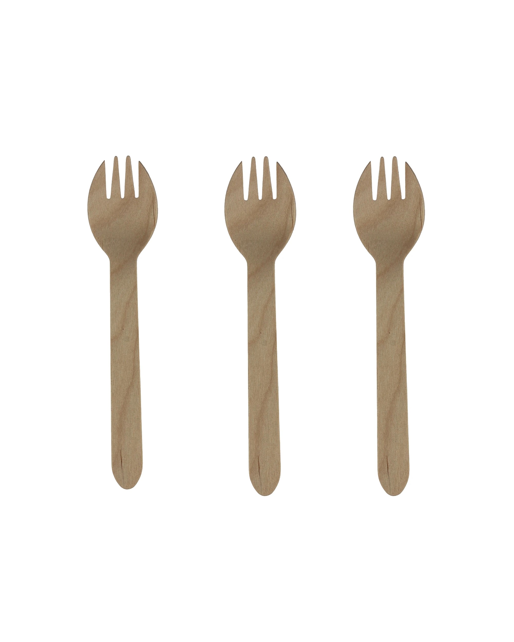 1 Party Maker Wooden Sporks Bulk Pack of 100 - Natural, 1 of 2