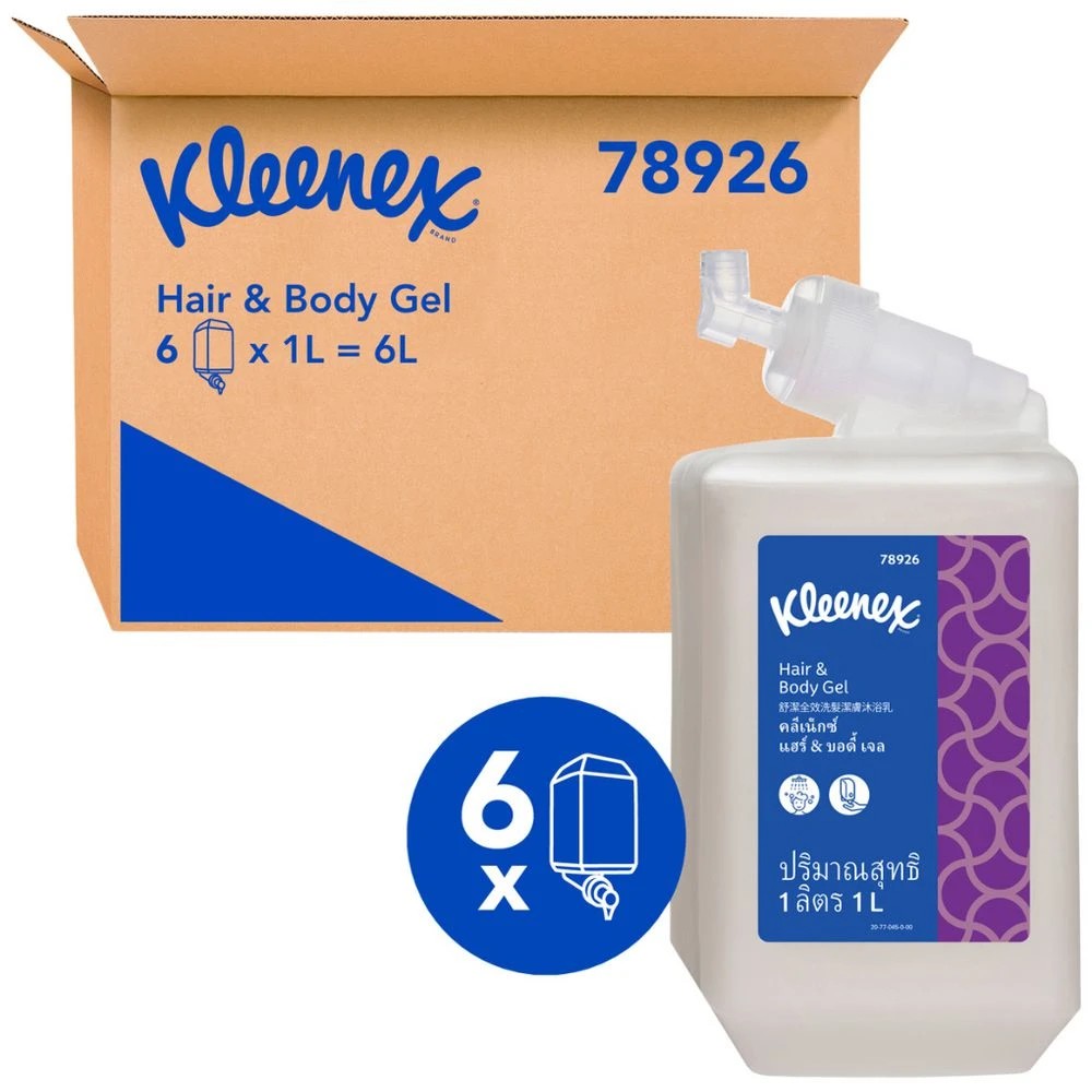 1 Kleenex Hair & Body Gel 1000mL Cartridge 6 Pack, 1 of 5
