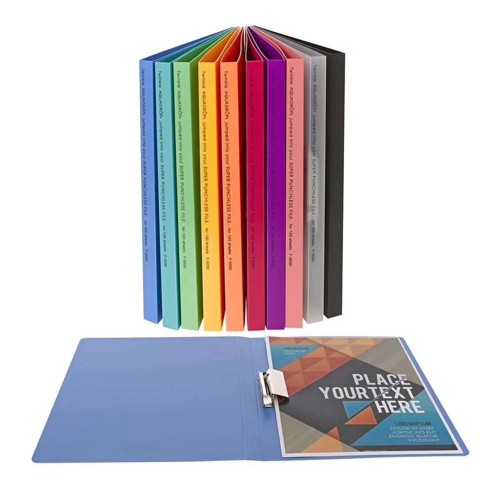 5 Aqua Drops A4 Punchless File Clear, 5 of 5