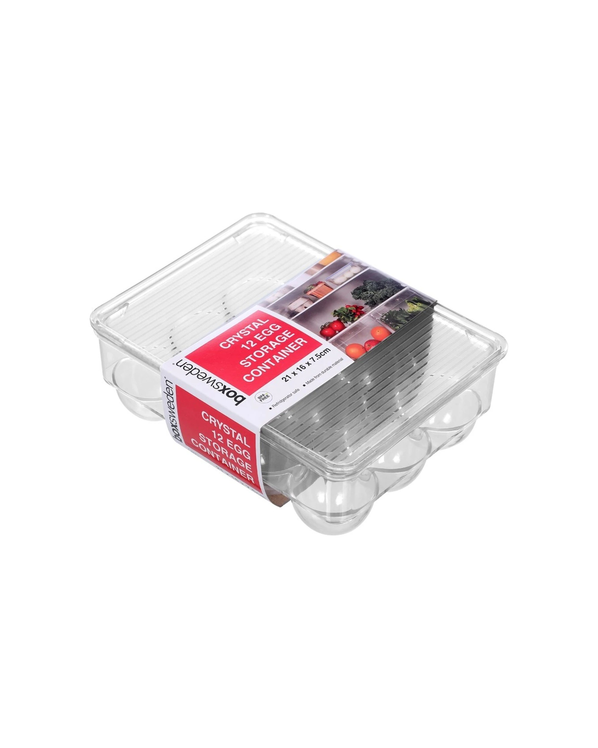 4 Boxsweden 2pc Crystal 12 Egg Storage Container Refrigerator Safe - Clear, 4 of 4