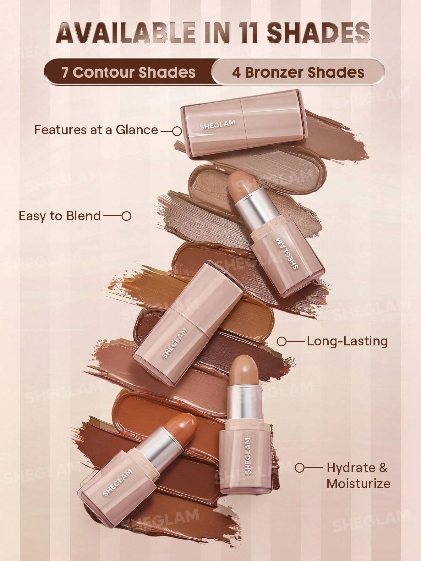 5 SHEGLAM Buttery Buff Contour & Bronzer Stick - Warm Honey, 5 of 8