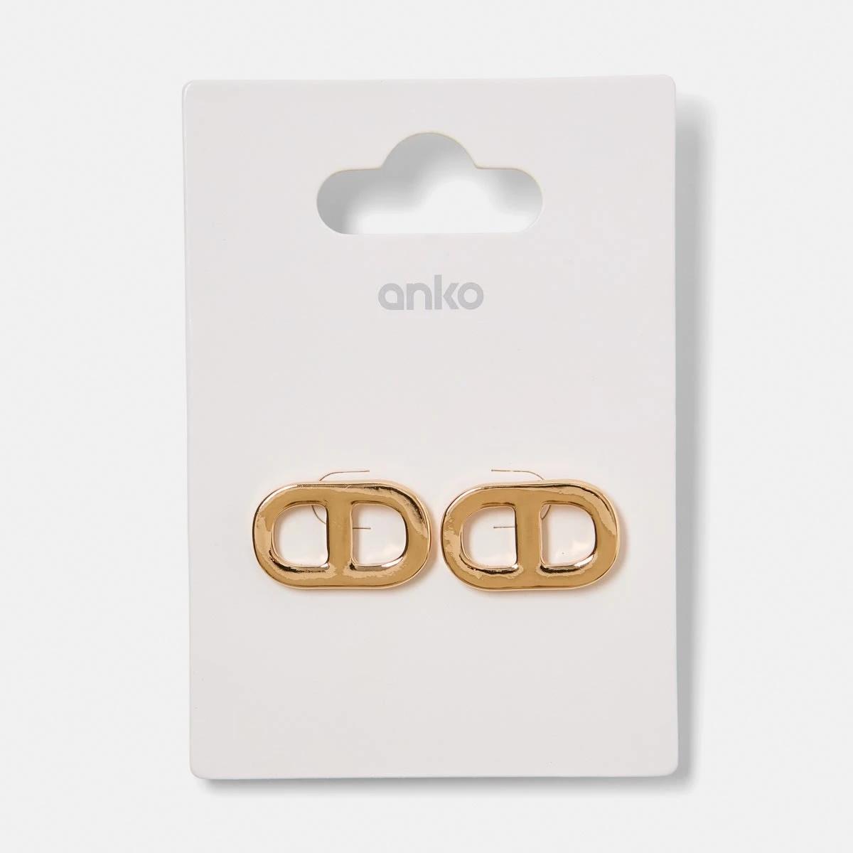 5 Interlink Stud Earrings GOLD, 5 of 5
