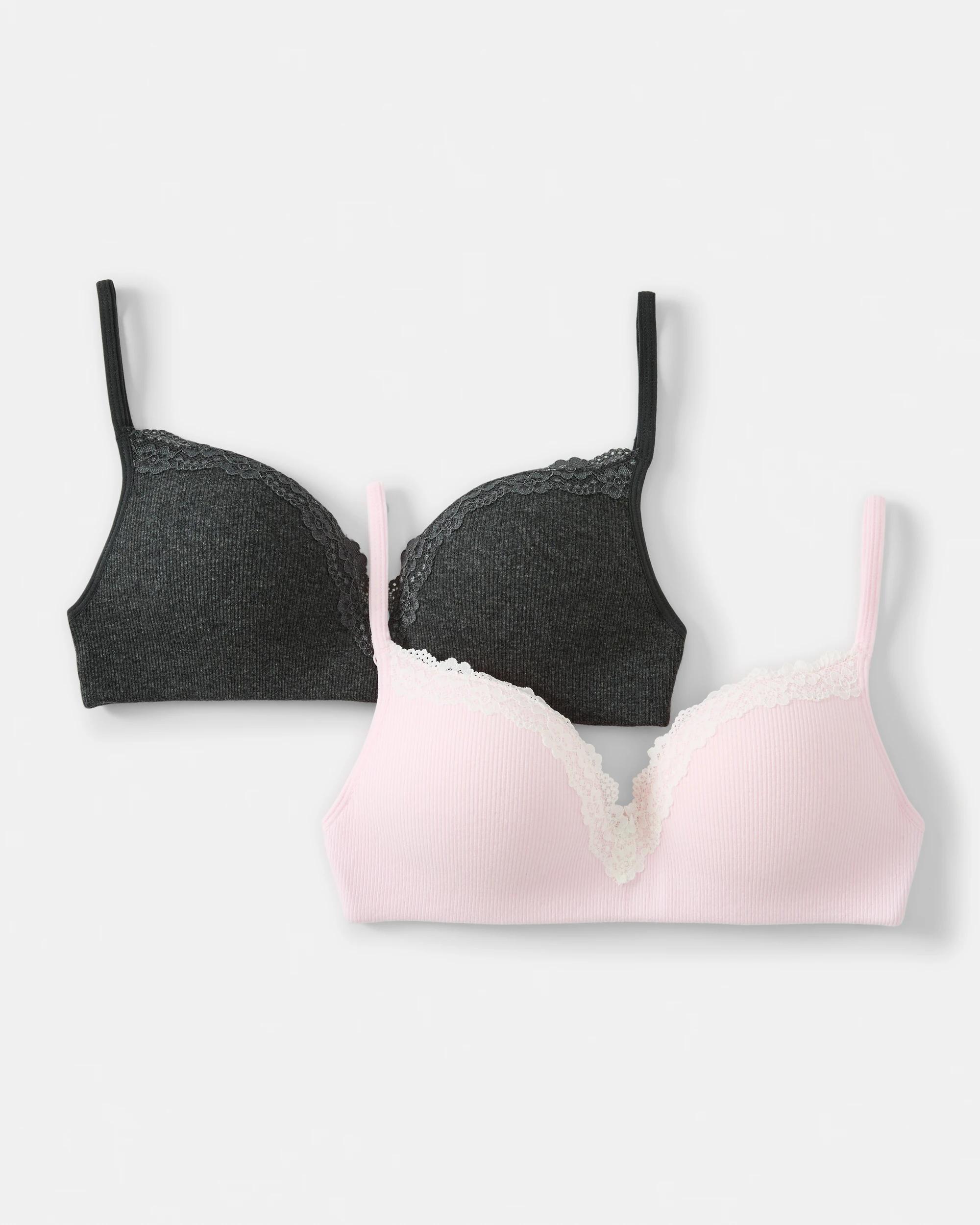 1 2 Pack Push-Up Wirefree Rib Lace Bra Ba Mb Mrl, 1 of 7