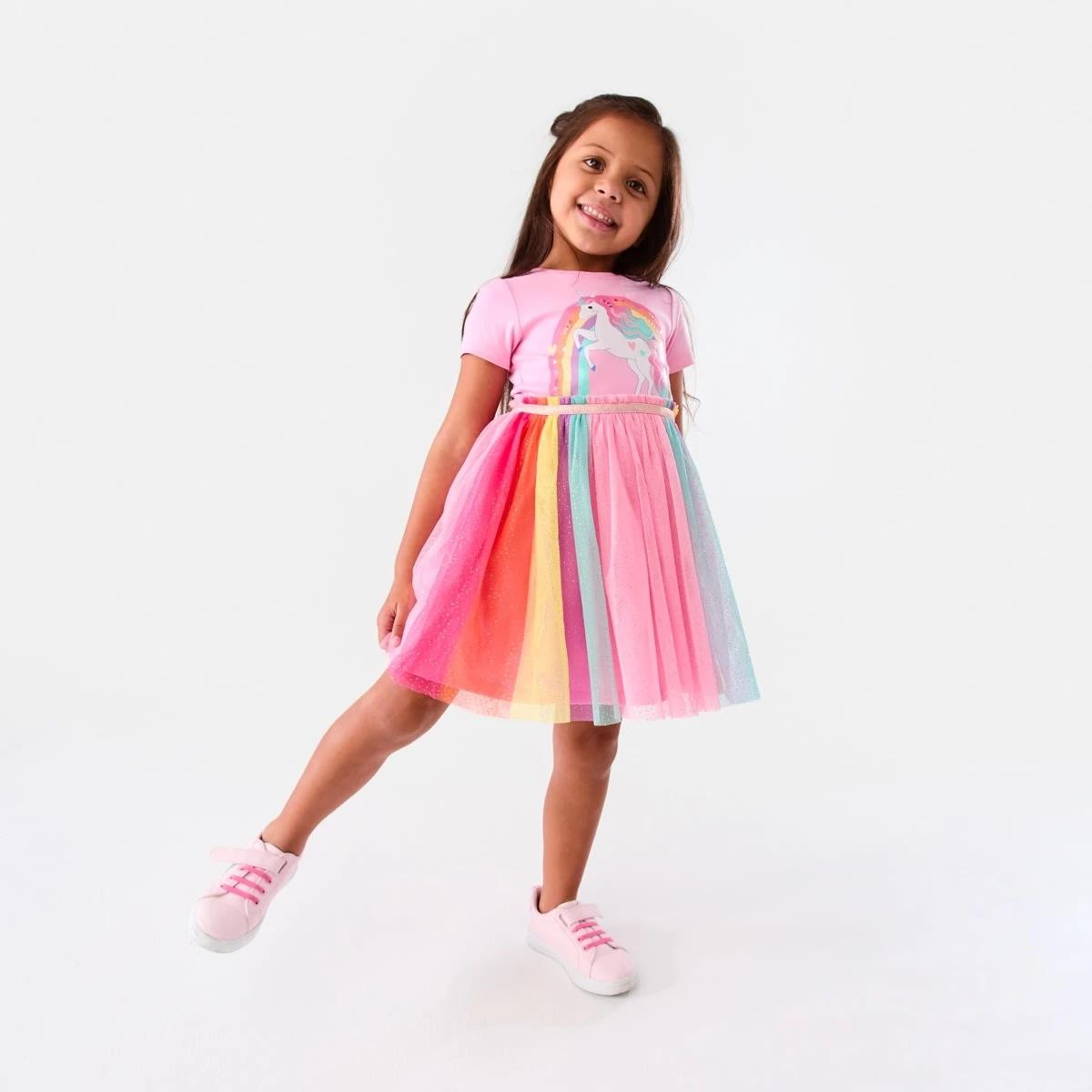 6 Short Sleeve Tutu Dress Pnk Unicrn, 6 of 9
