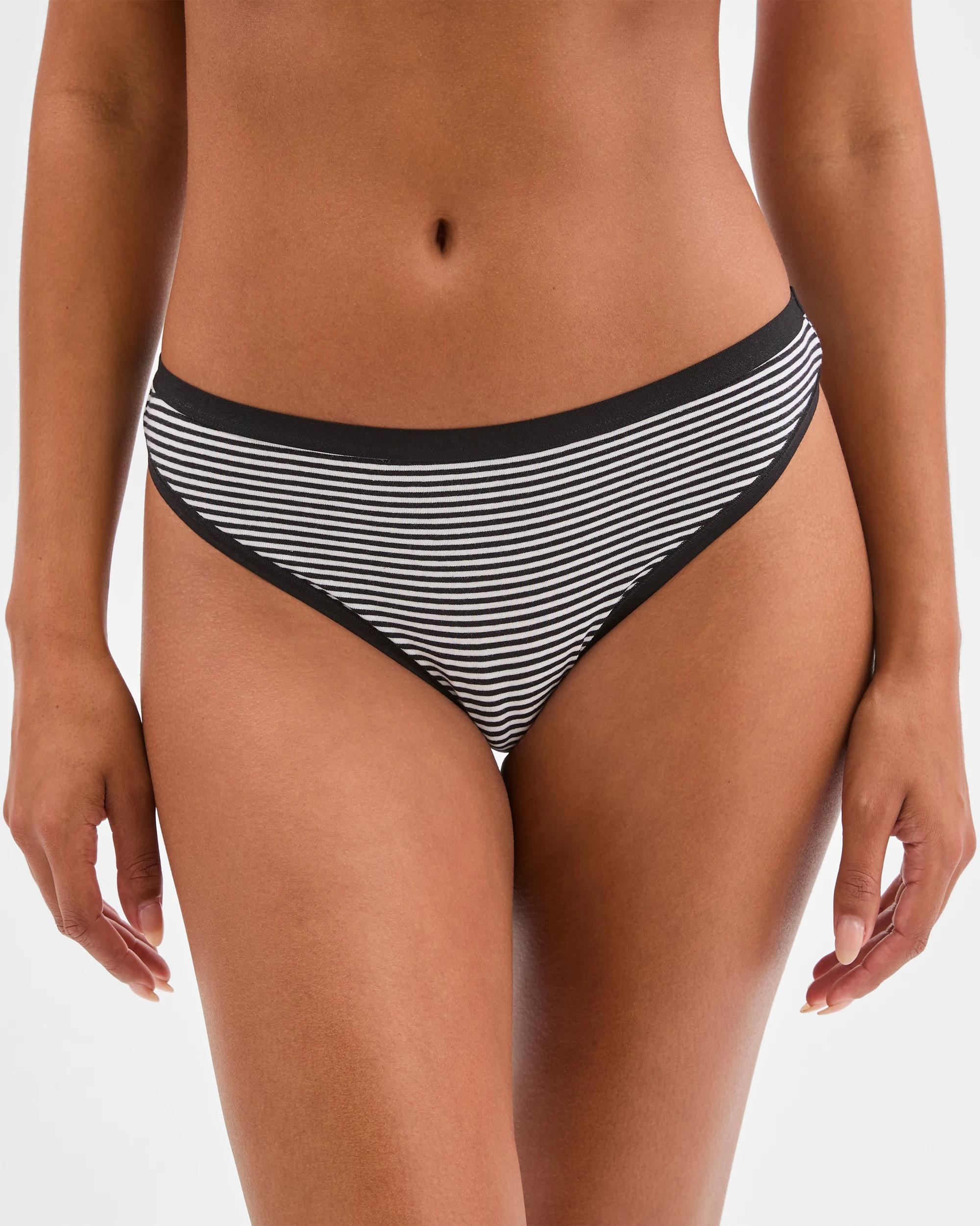 2 Australian Cotton 3 Pack G-String Briefs - Lily Loves BLACK/BLACK STRIPE/SHELL, 2 of 4