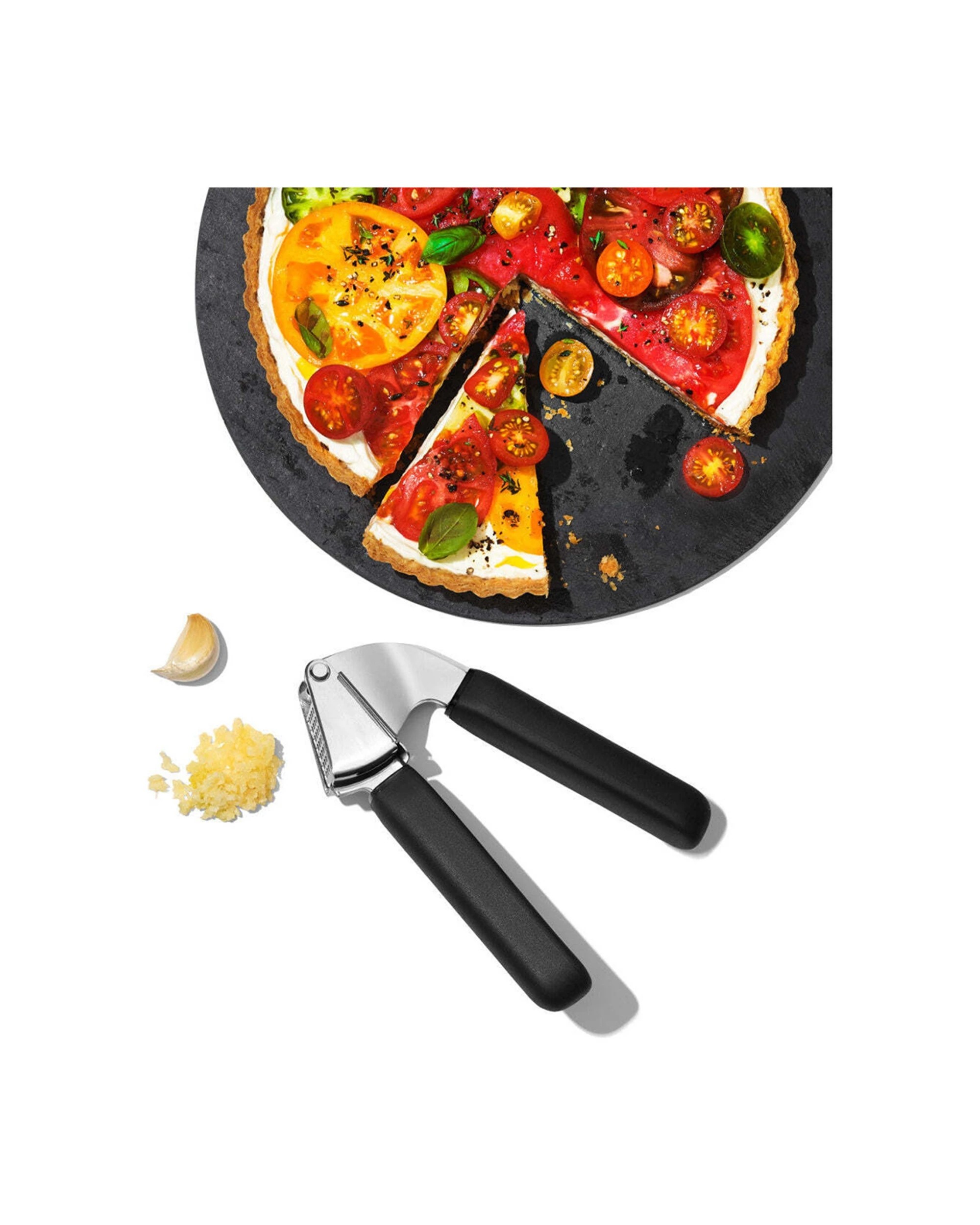 2 Oxo Good Grips Stainless Steel Garlic Press Soft Grip Dishwasher Safe - Black, 2 of 9