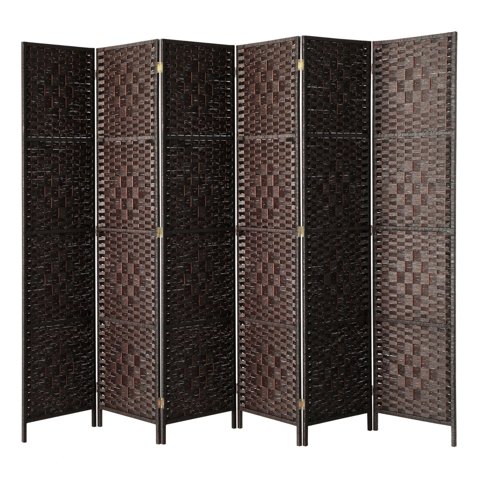 1 Oikiture 6 Panel Room Divider Screen Privacy Dividers - Brown, 1 of 10
