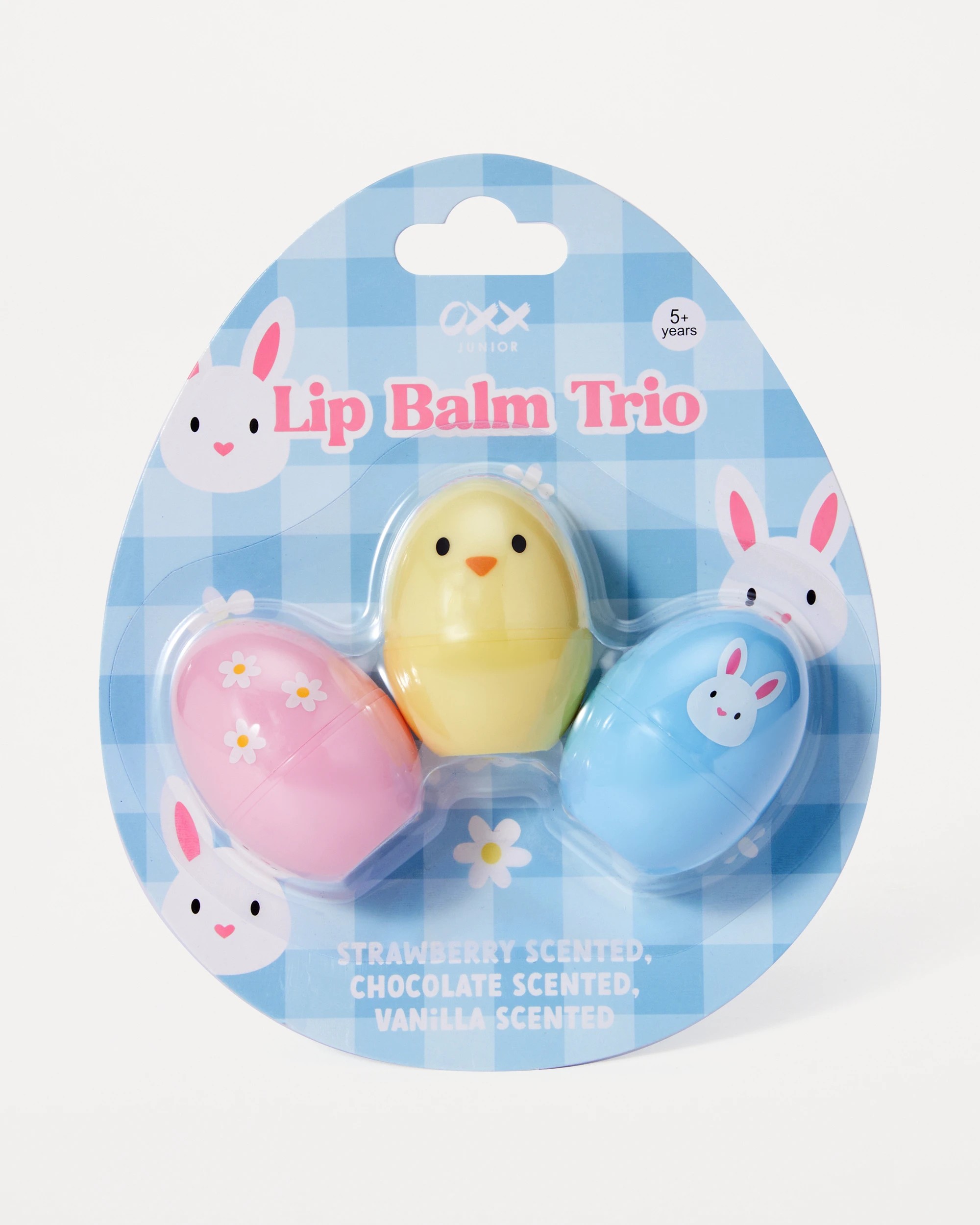 4 OXX Junior Lip Balm Trio Set - Strawberry, Chocolate and Vanilla Scented, 4 of 5