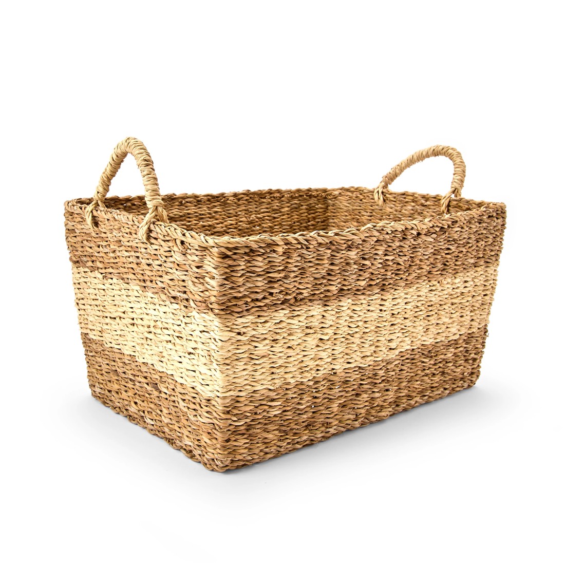 3 Rectangle Stripe Basket - Natural, 3 of 8