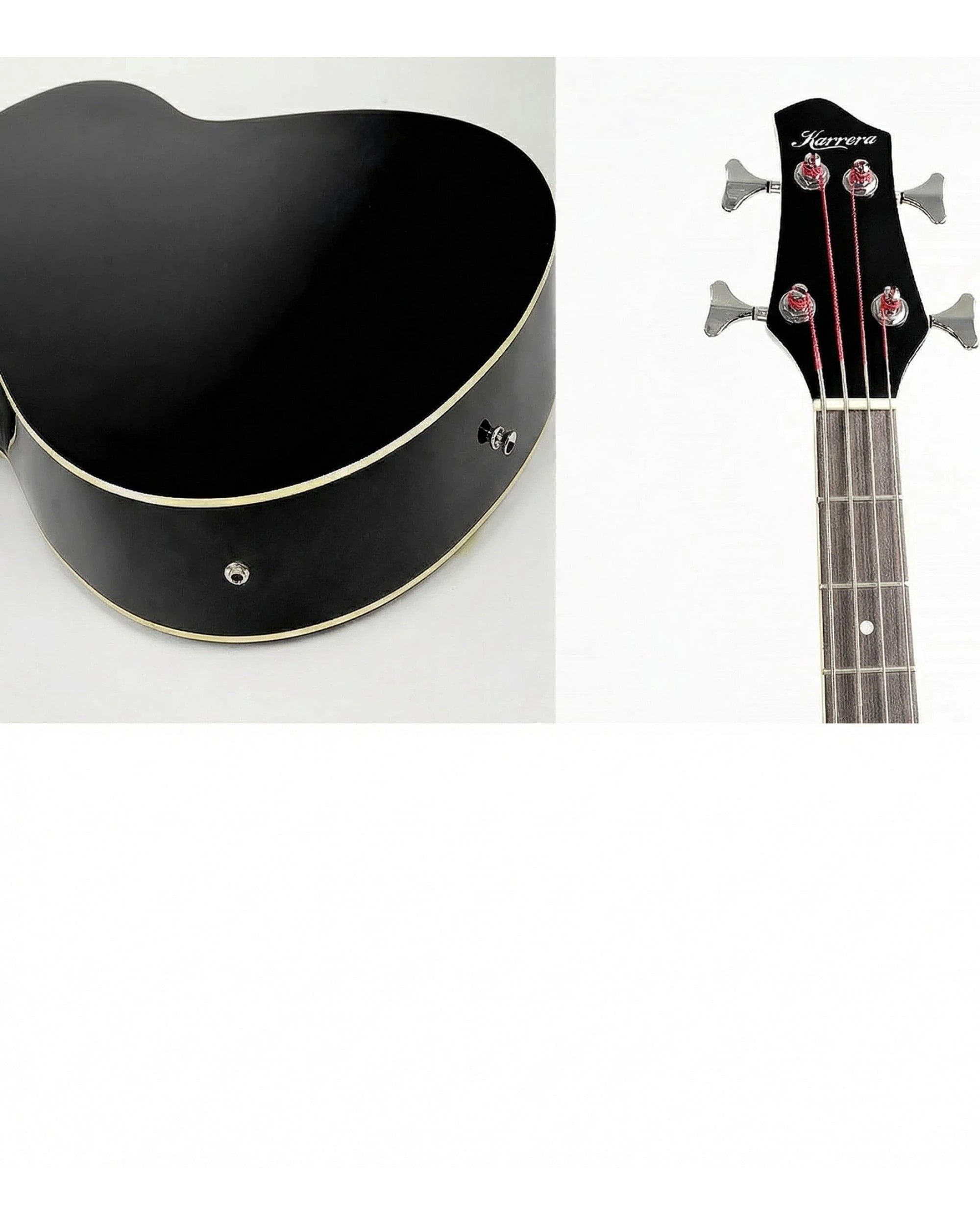 6 Karrera 43in Acoustic Bass Guitar - Black, 6 of 7