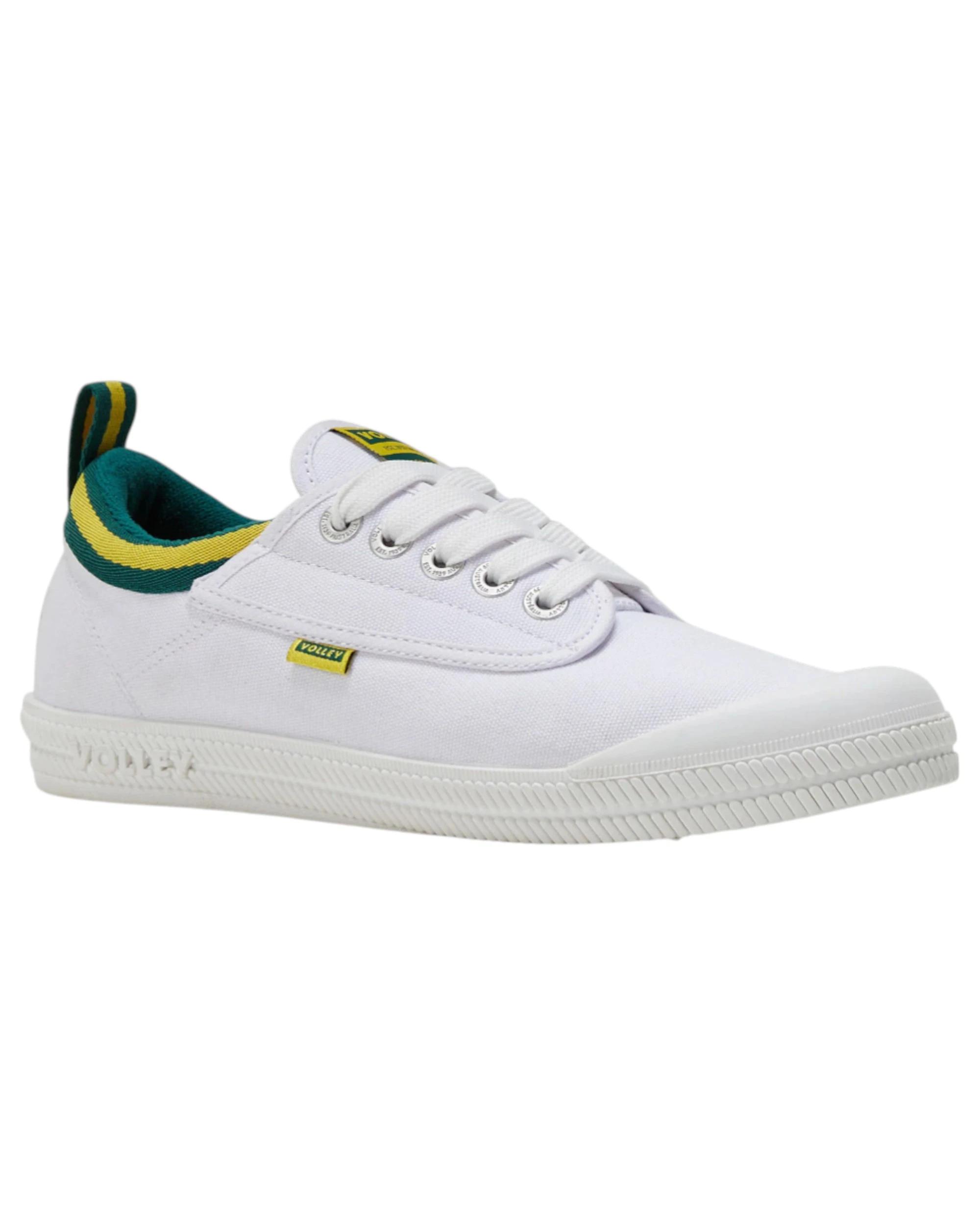 1 Volley Dunlop s International Low Canvas Casual Mens Shoes - White/Blue WHITE/GREEN/GOLD INTERNATIONAL LOW, 1 of 4